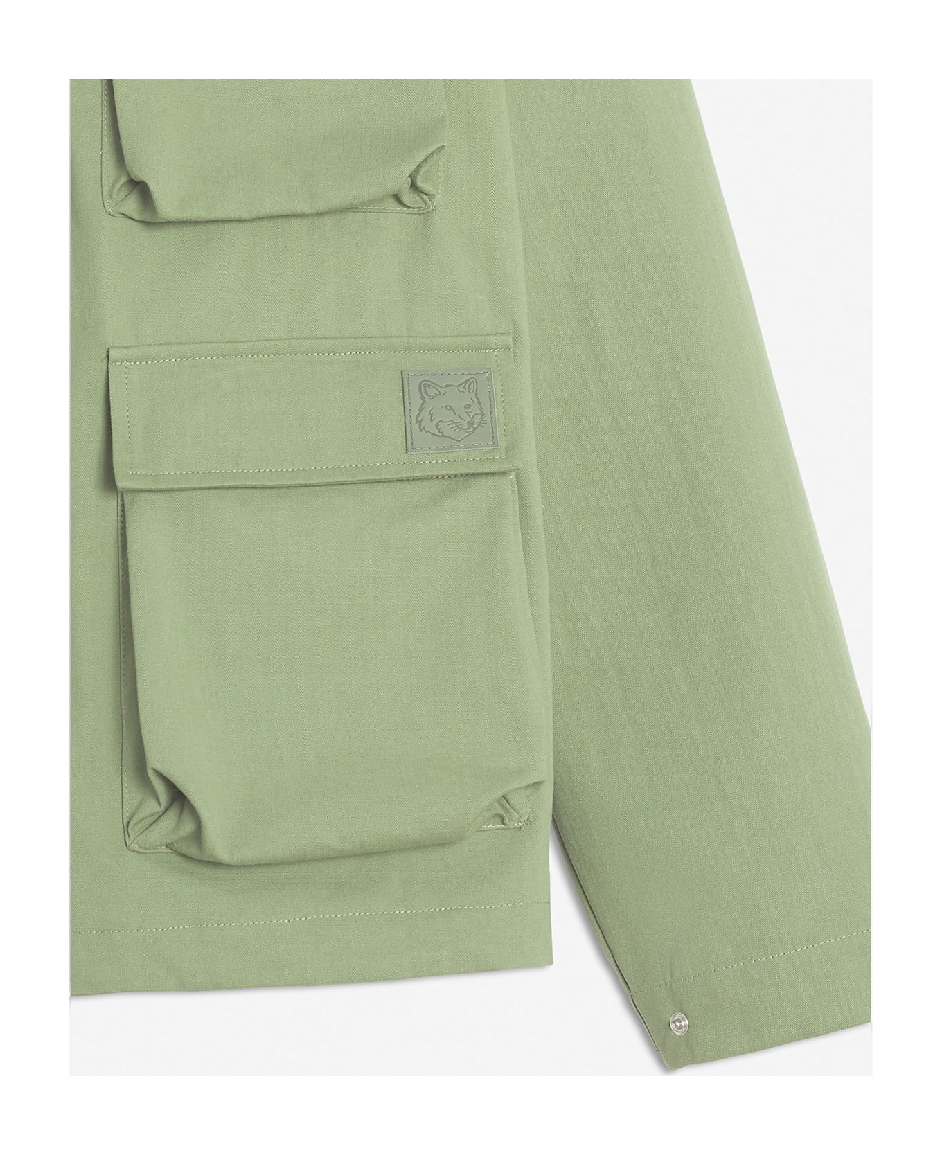 Maison Kitsuné Hooded Popover Jacket - Turf Green