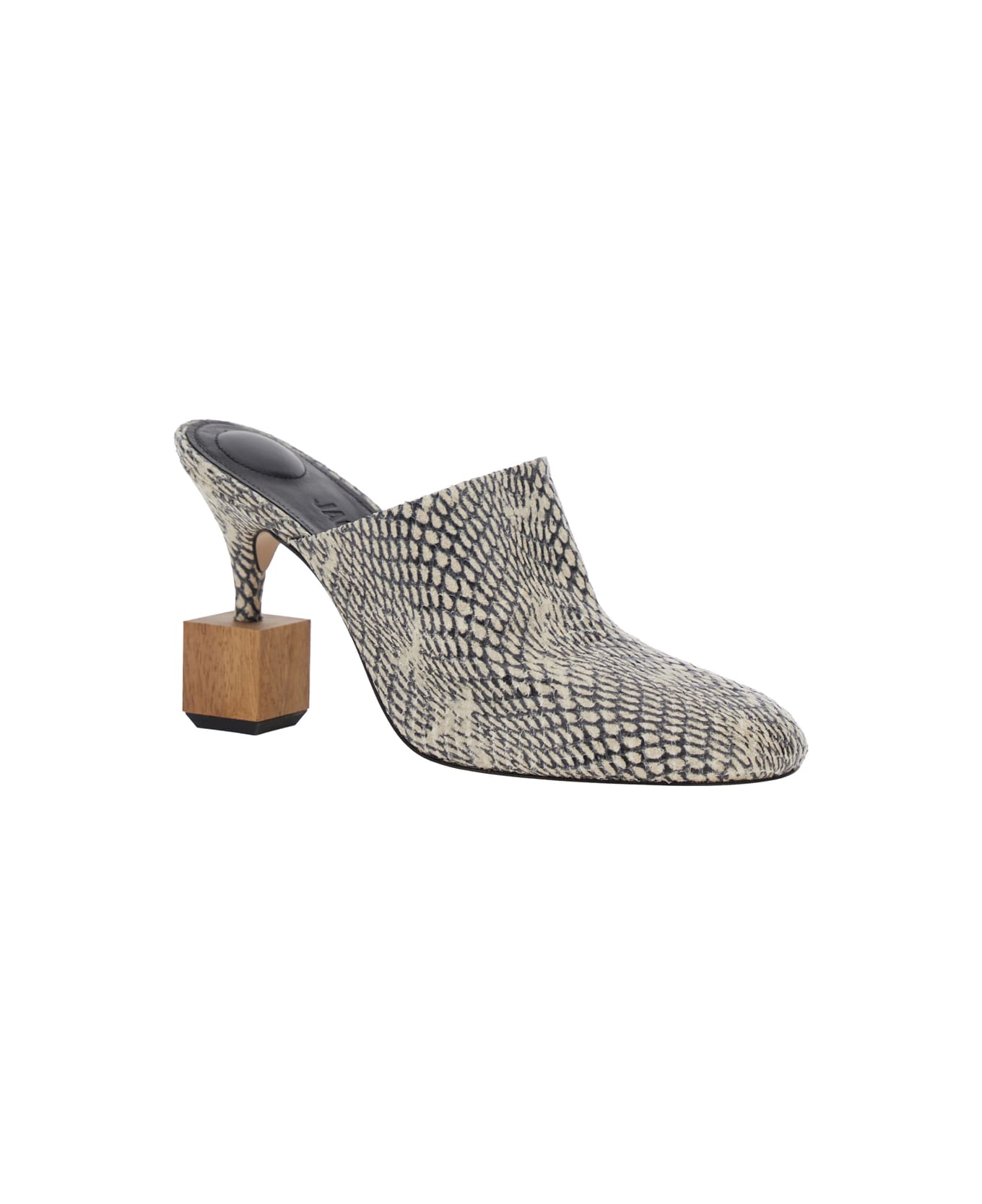 Jacquemus 
les Bisou
 Beige Mules With Snakeskin Effect And High Heel In Leather Woman - Beige