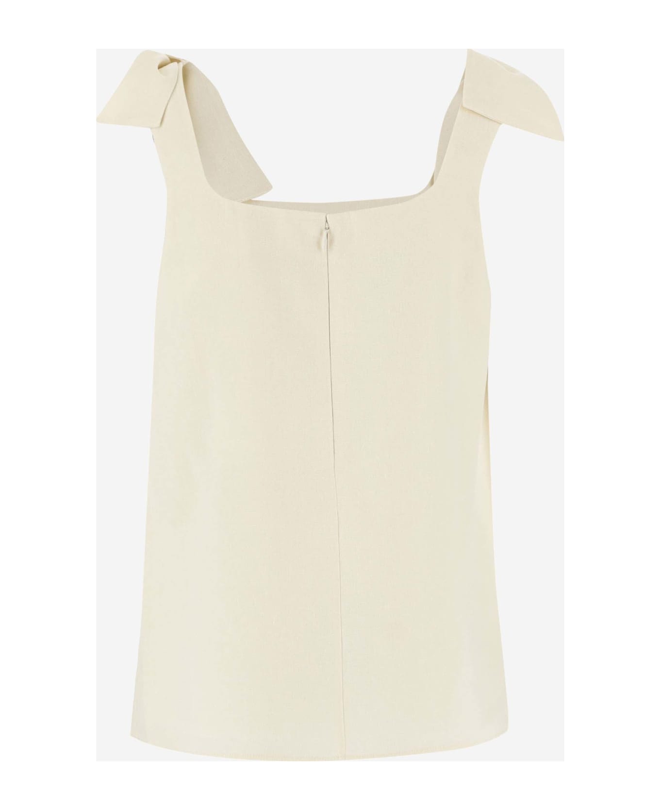 Chloé Tank Top With Bow On The Straps - White