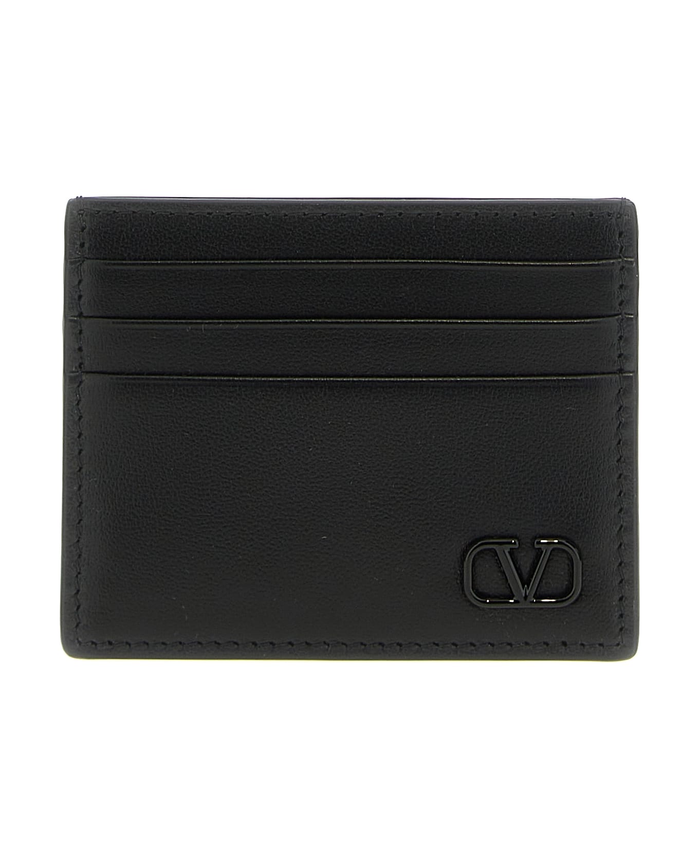 Valentino Garavani Black Vlogo Card Holder - Black