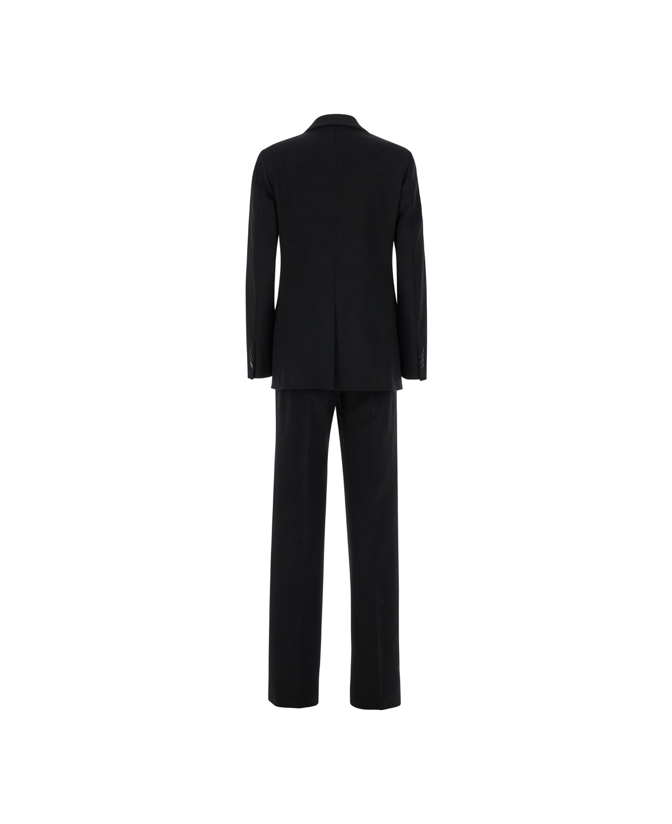 Mauro Grifoni Black Double-breasted Suit With Notched Revers In Stretch Fabric Woman - Black