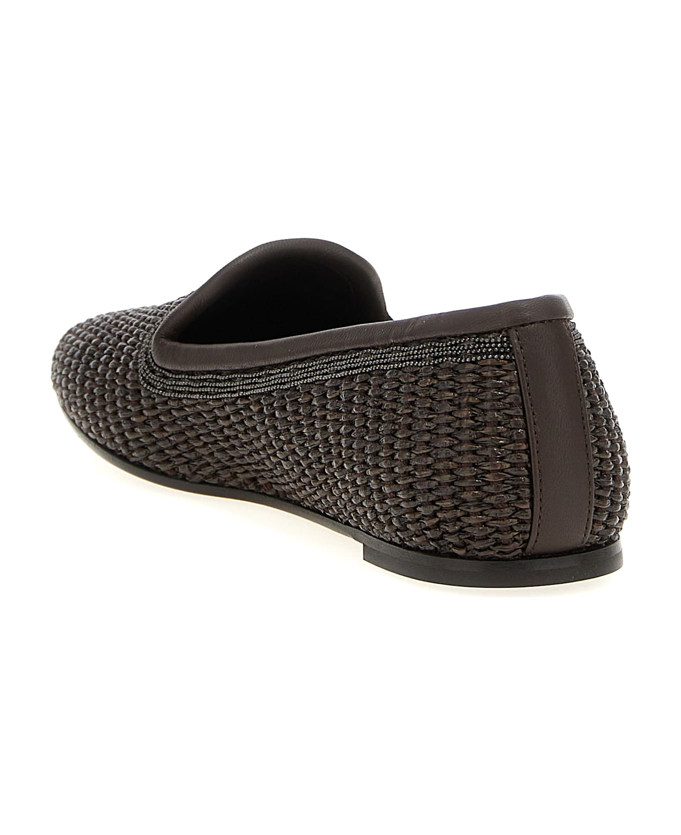 Brunello Cucinelli 'precious Trim' Slippers - Brown