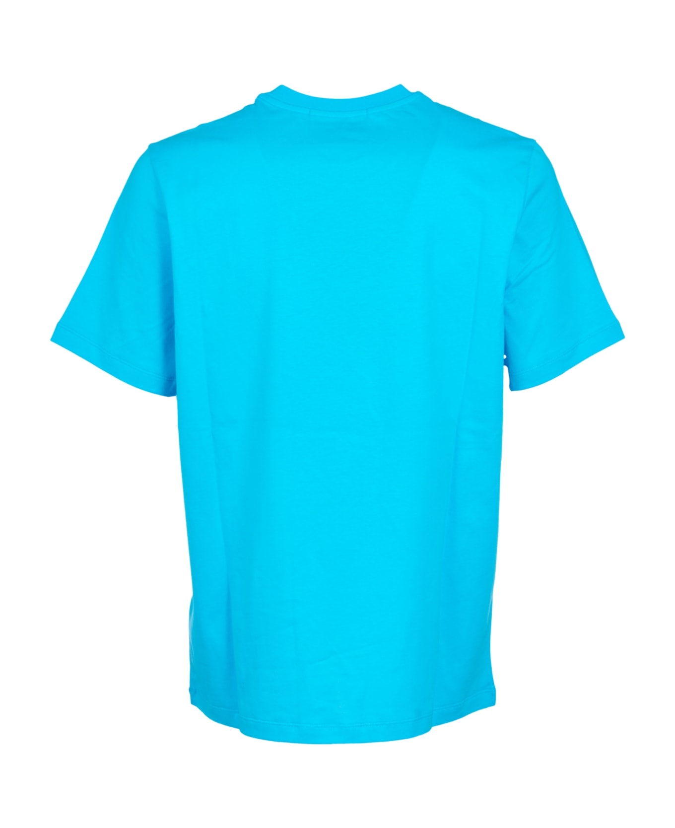 MSGM Logo Detail Round Neck T-shirt - Light Blue シャツ