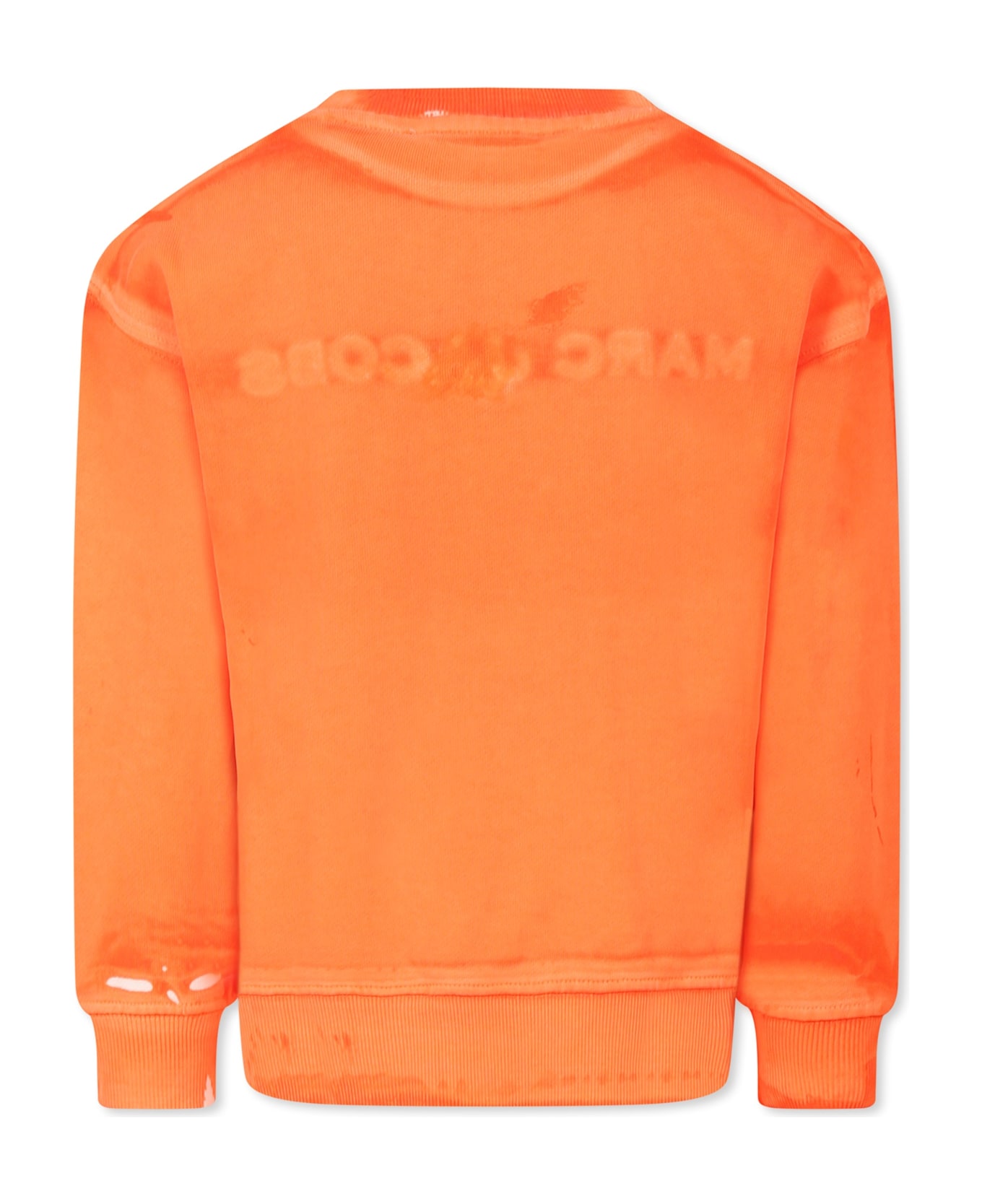 Little Marc Jacobs Orange Sweatshirt For Kids With Logo - Orange