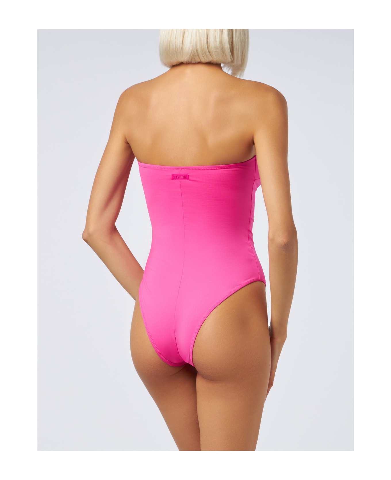 MC2 Saint Barth Women Fuscia Strapless One Piece Swimsuit Soleil - PINK
