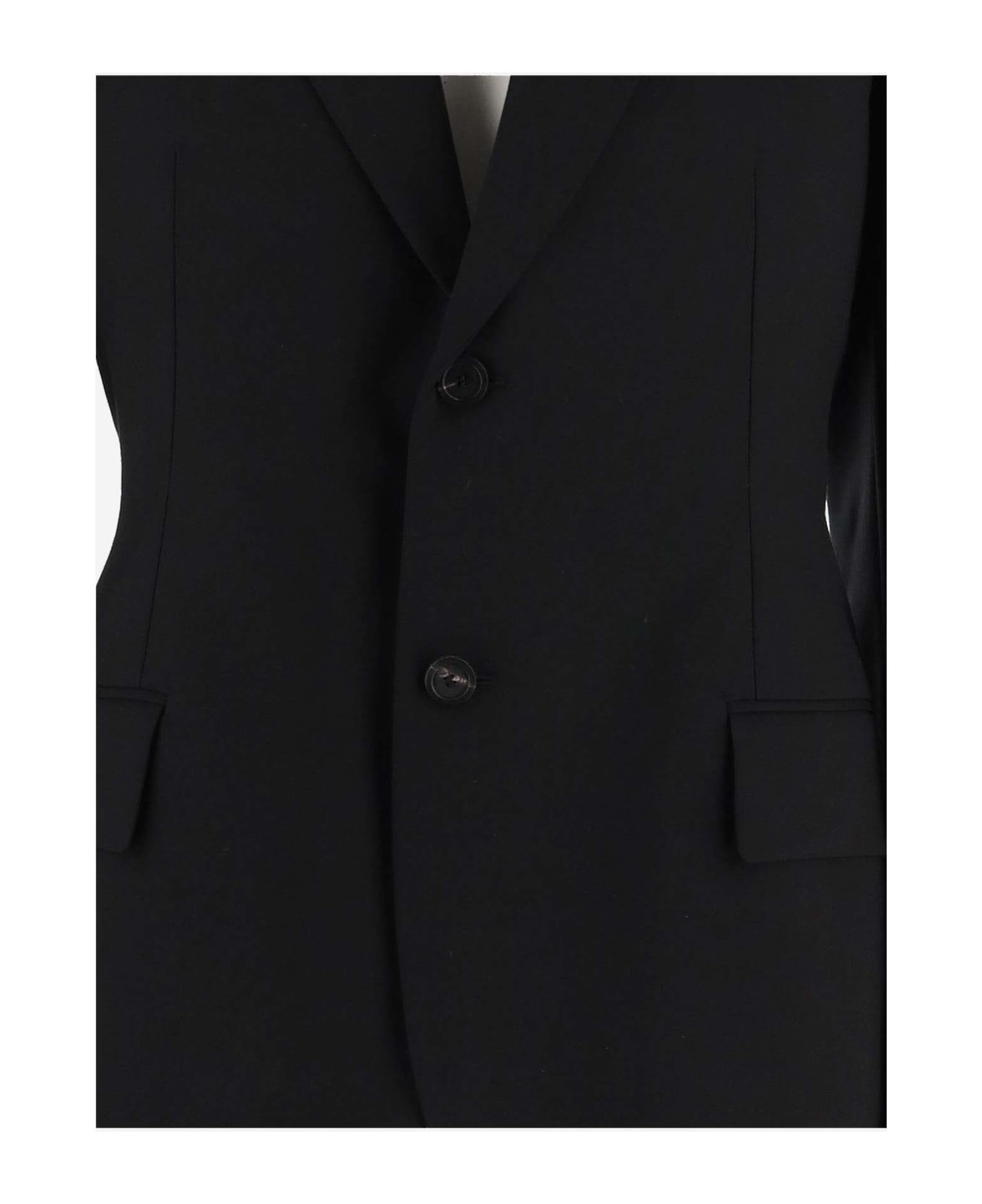 Balenciaga Single-breasted Cotton Blazer - Black