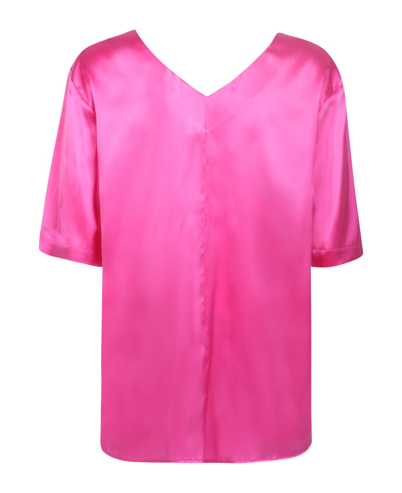 Xacus Silk V-neck Blousa - Pink ブラウス
