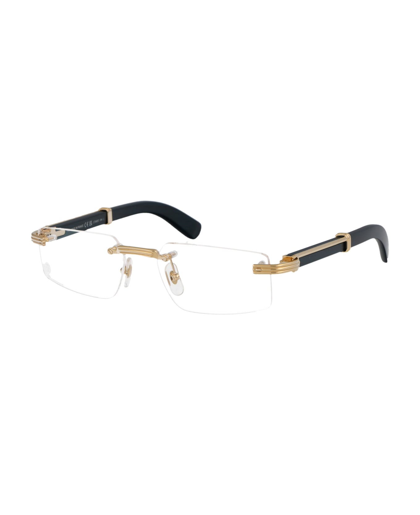 Cartier Eyewear Ct0485o Glasses - 004 GOLD BLUE TRANSPARENT