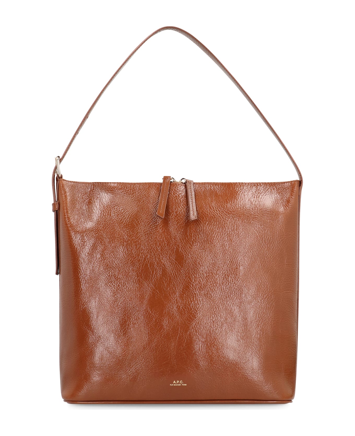 A.P.C. Vera Leather Shoulder Bag - brown