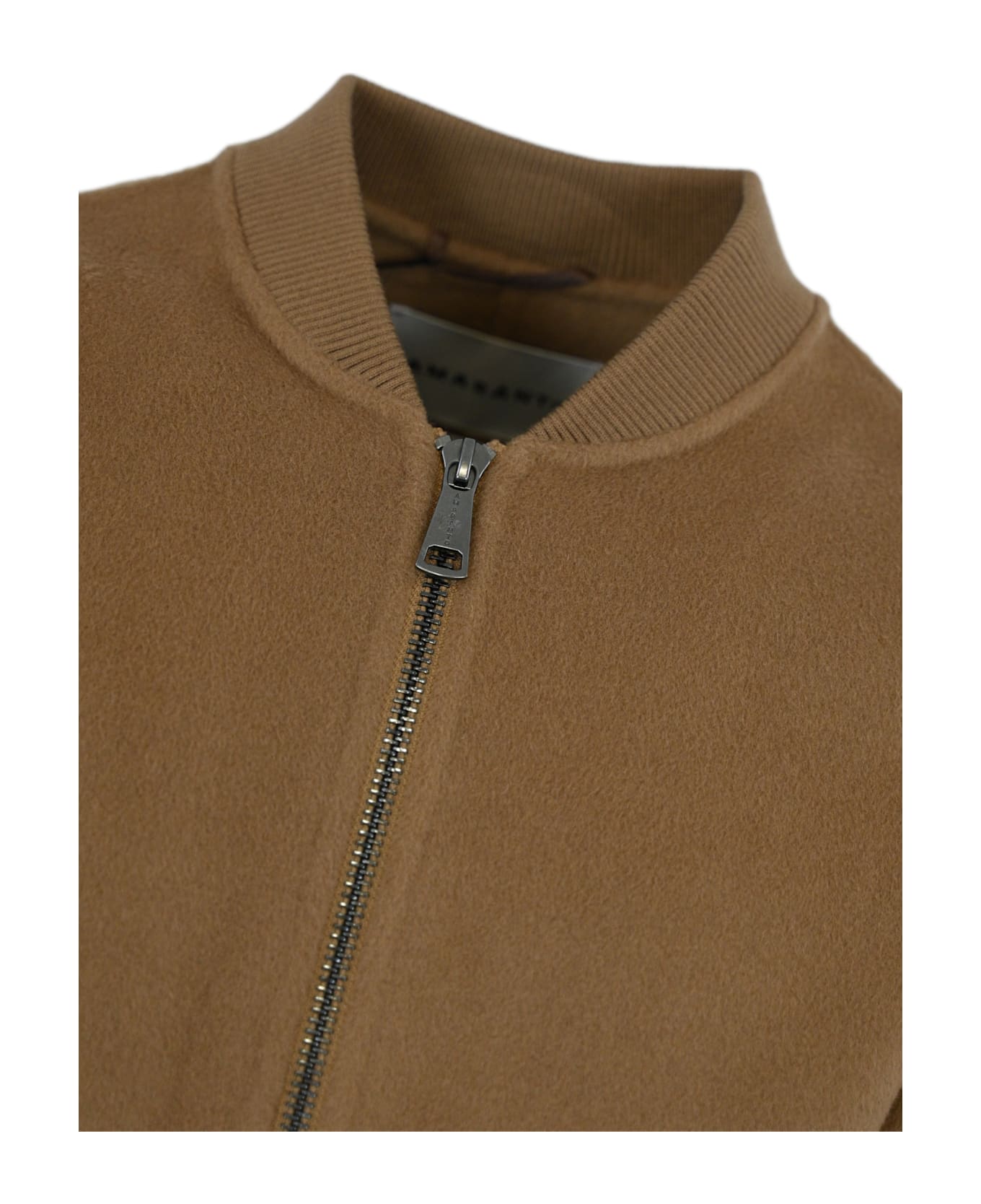 Amaranto Wool And Cashmere Bomber Jacket - Camel