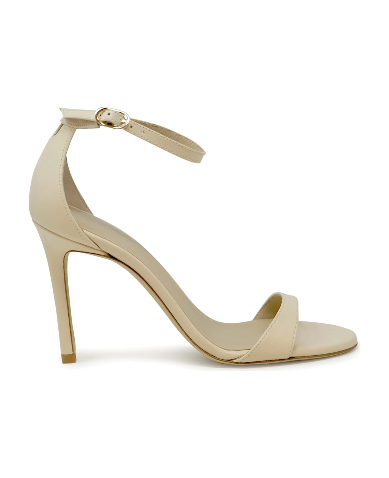 Stuart Weitzman Sk874 Ivory Leather Nudist Ii 100 Sandals - IVORY