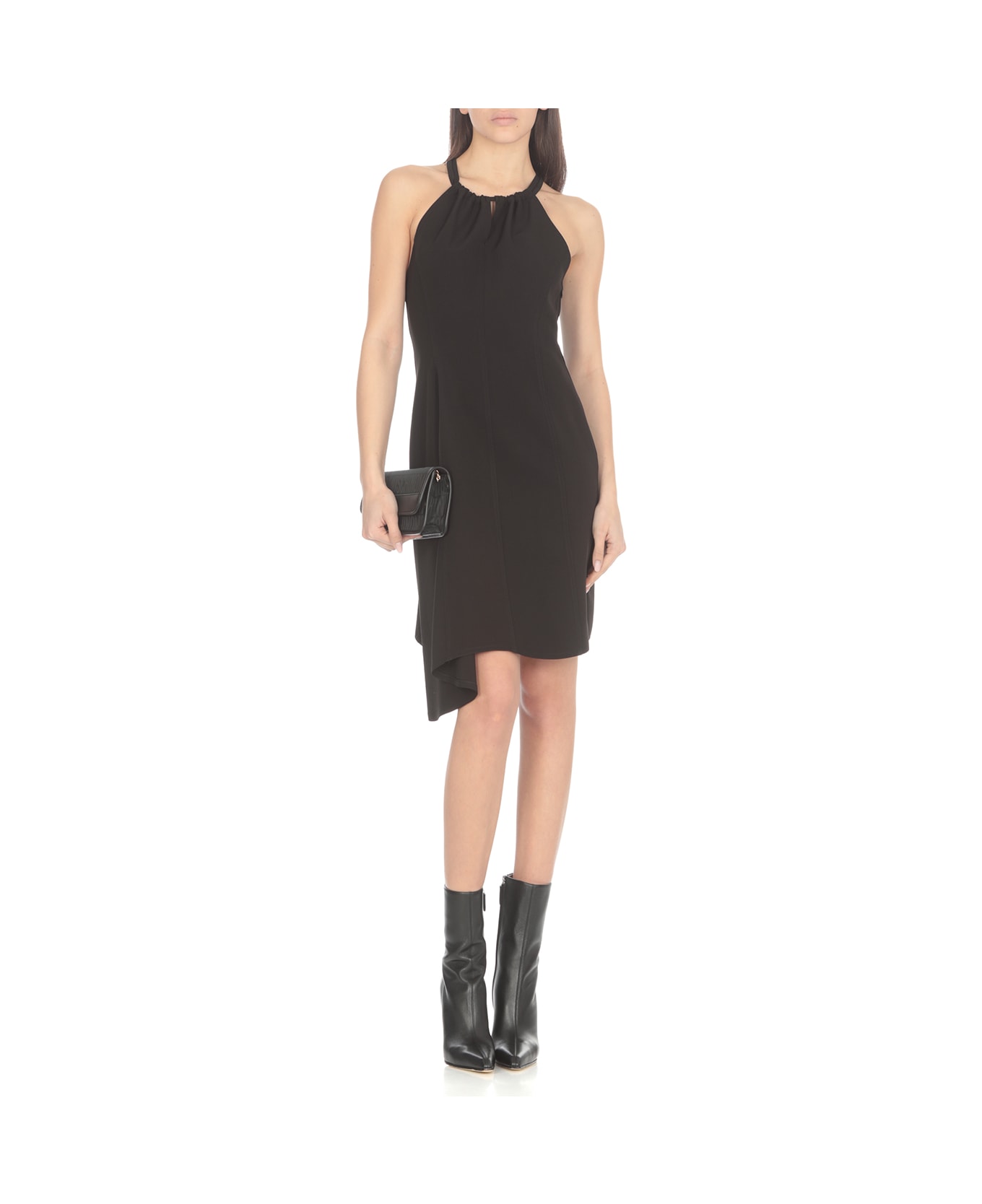 M05CH1N0 Jeans Dress With Cut Out Detail - Black