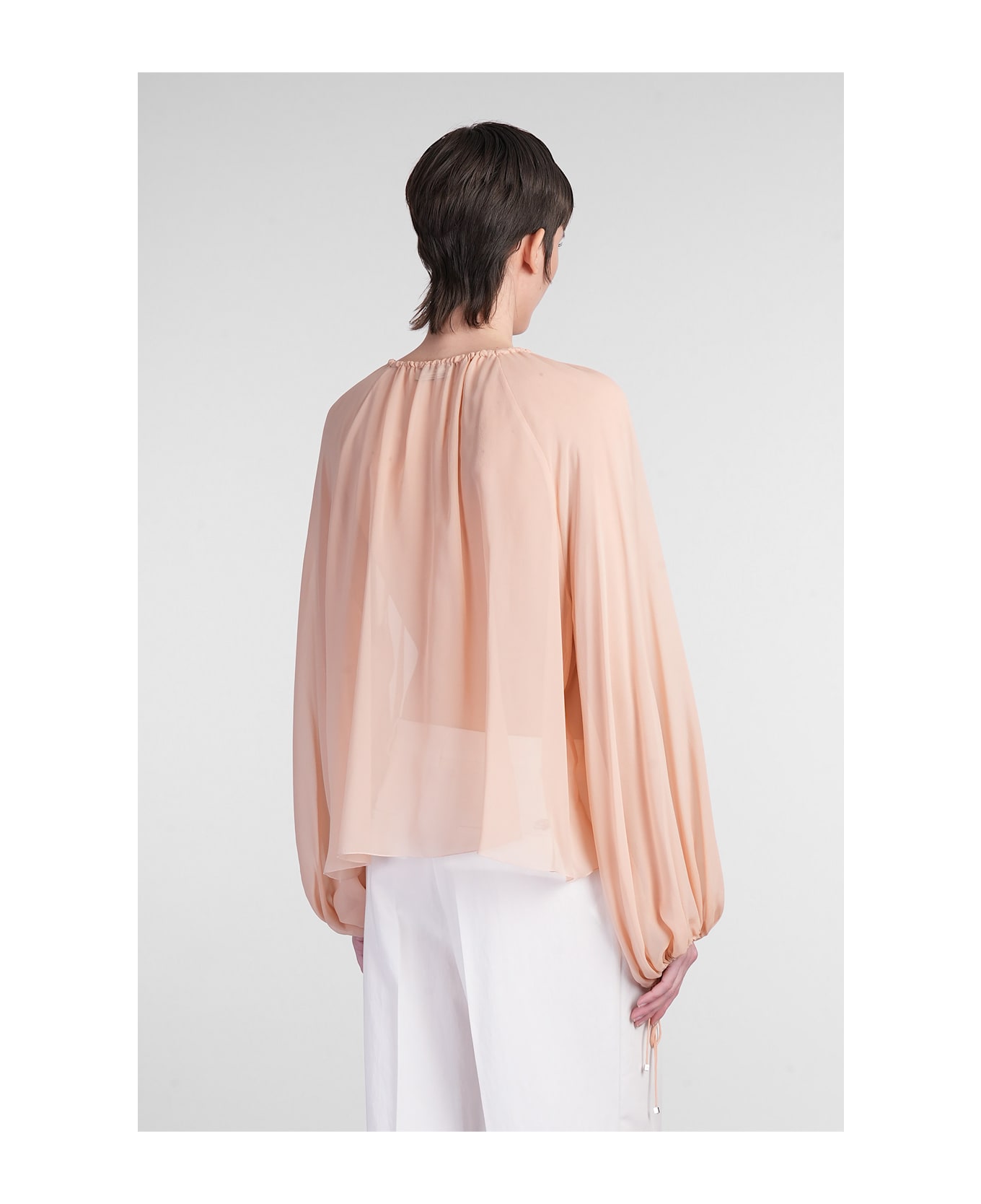 Blumarine Blouse In Rose-pink Silk - rose-pink