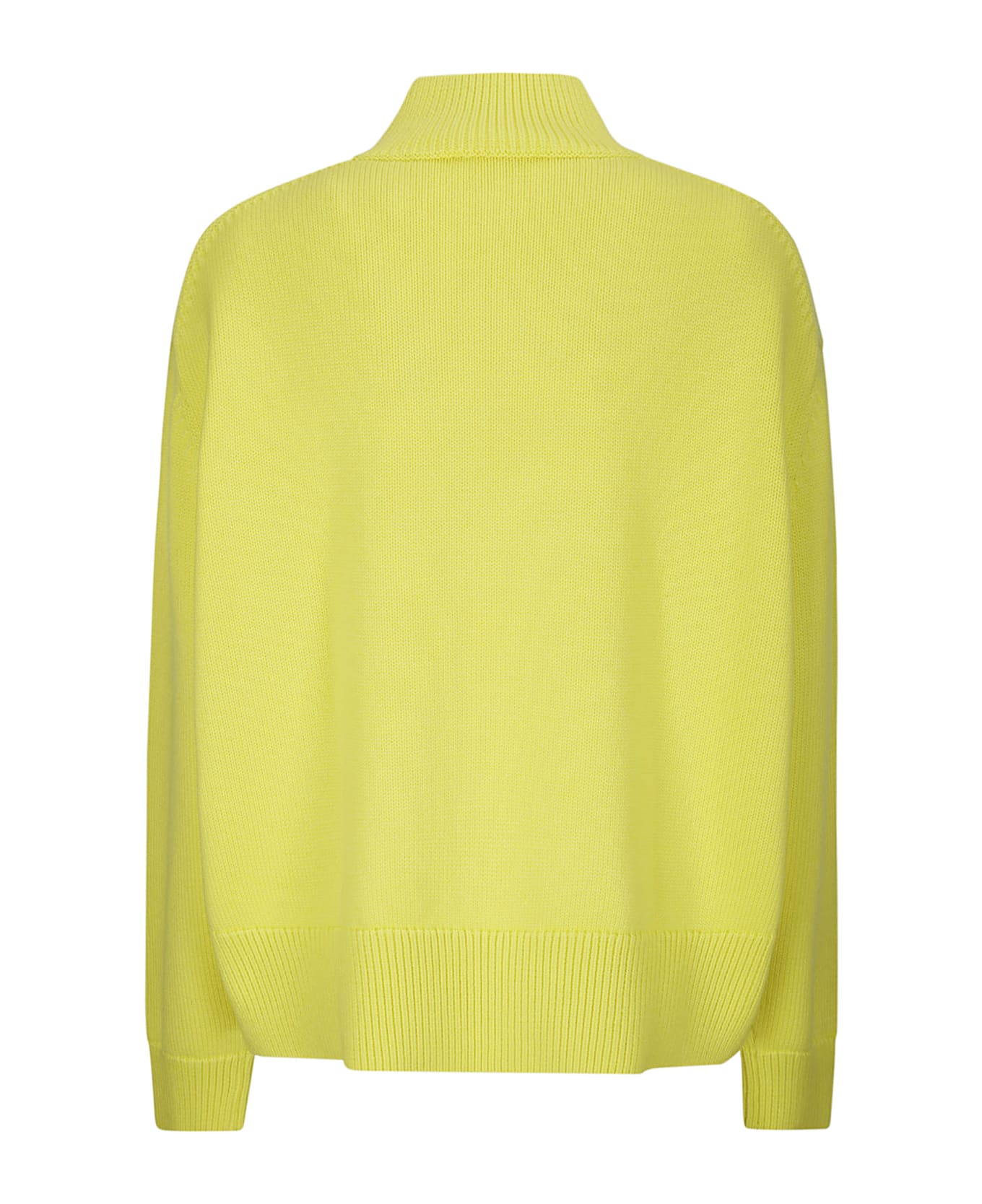 Studio Nicholson Knitwear - 5gg Cross Over Neck Jumper - ACID YELLOW