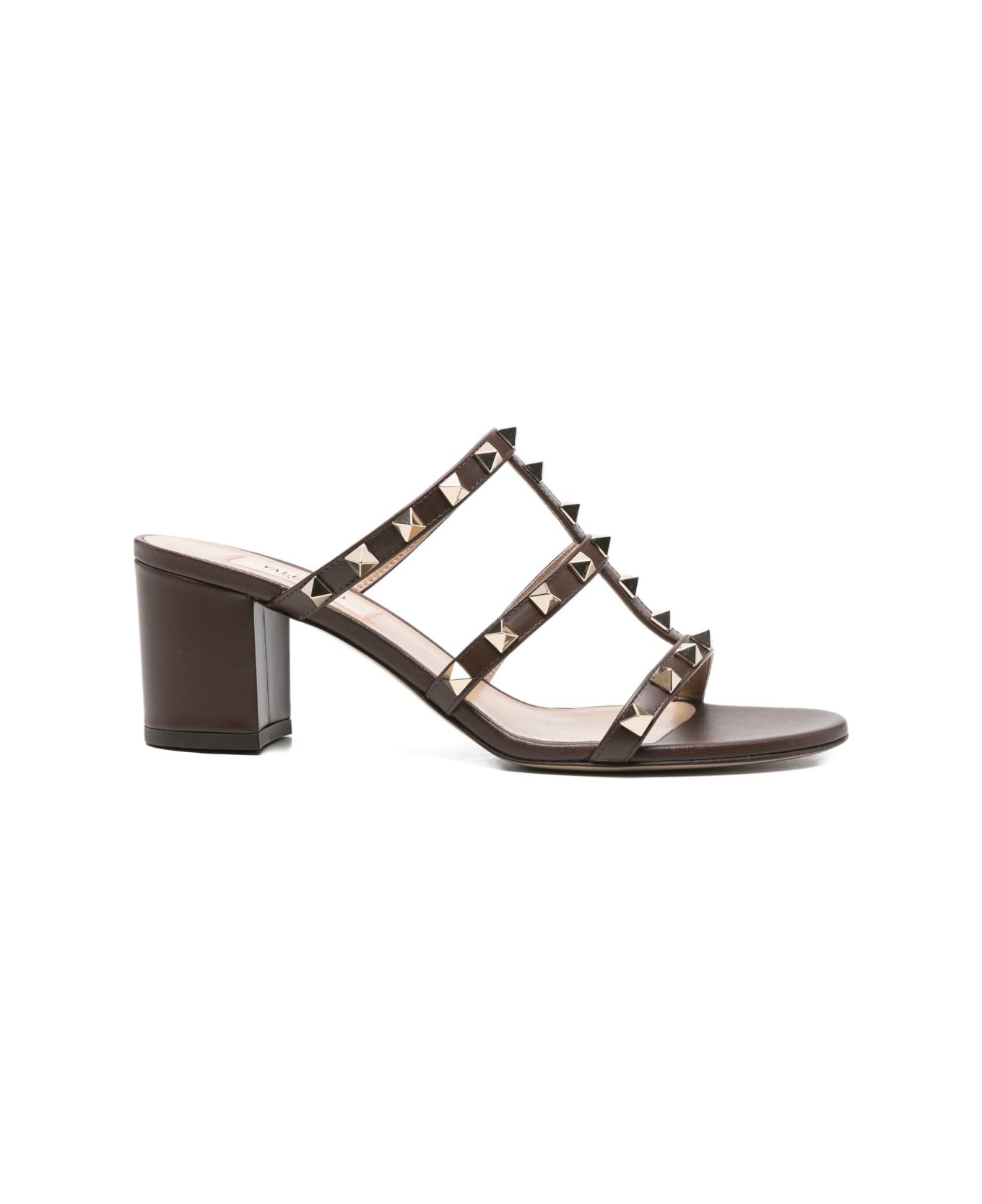 Valentino Garavani Rockstud Leather Sandals - Brown