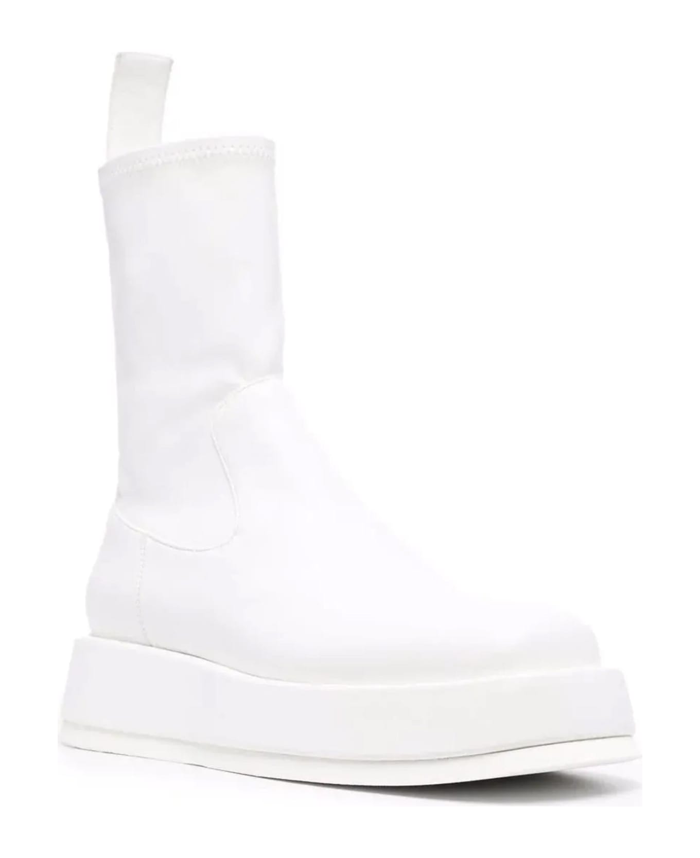GIA BORGHINI Rosie 11 Leather Boots - White