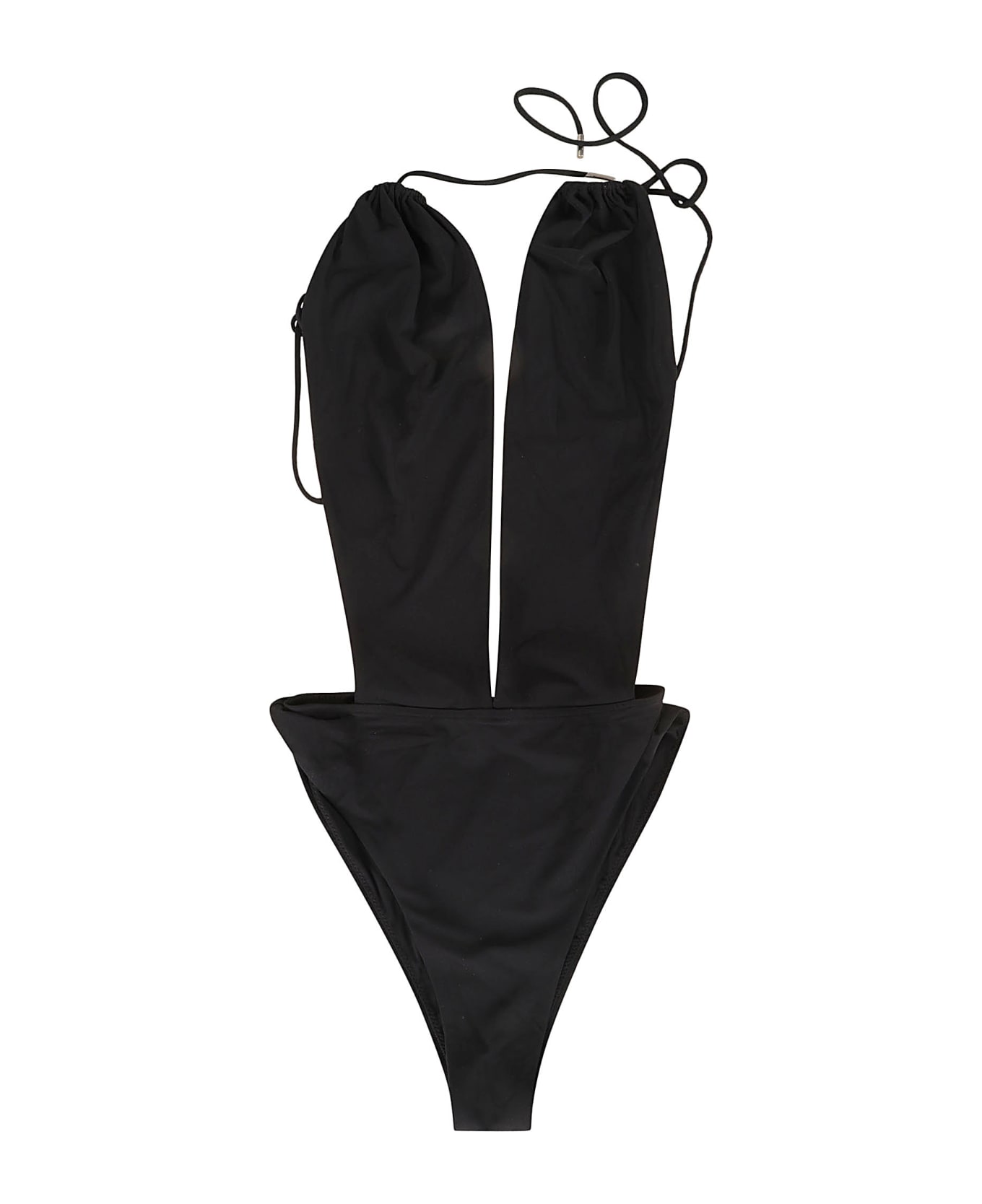 Saint Laurent V-neck Sleeveless Jumpsuit - Black 水着
