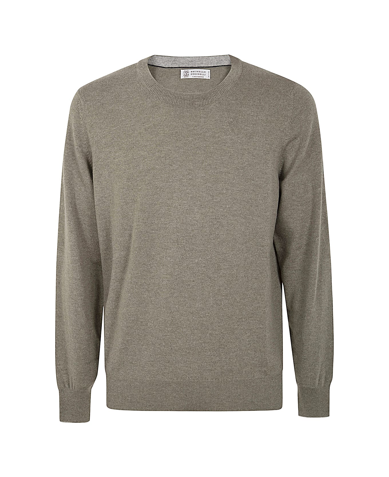 Brunello Cucinelli Long Sleeves Crew Neck Sweater - Olive Tree