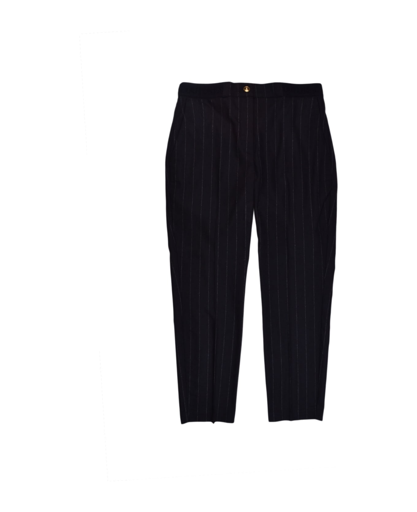 Versace Jeans Couture Pinstriped Trousers - Black