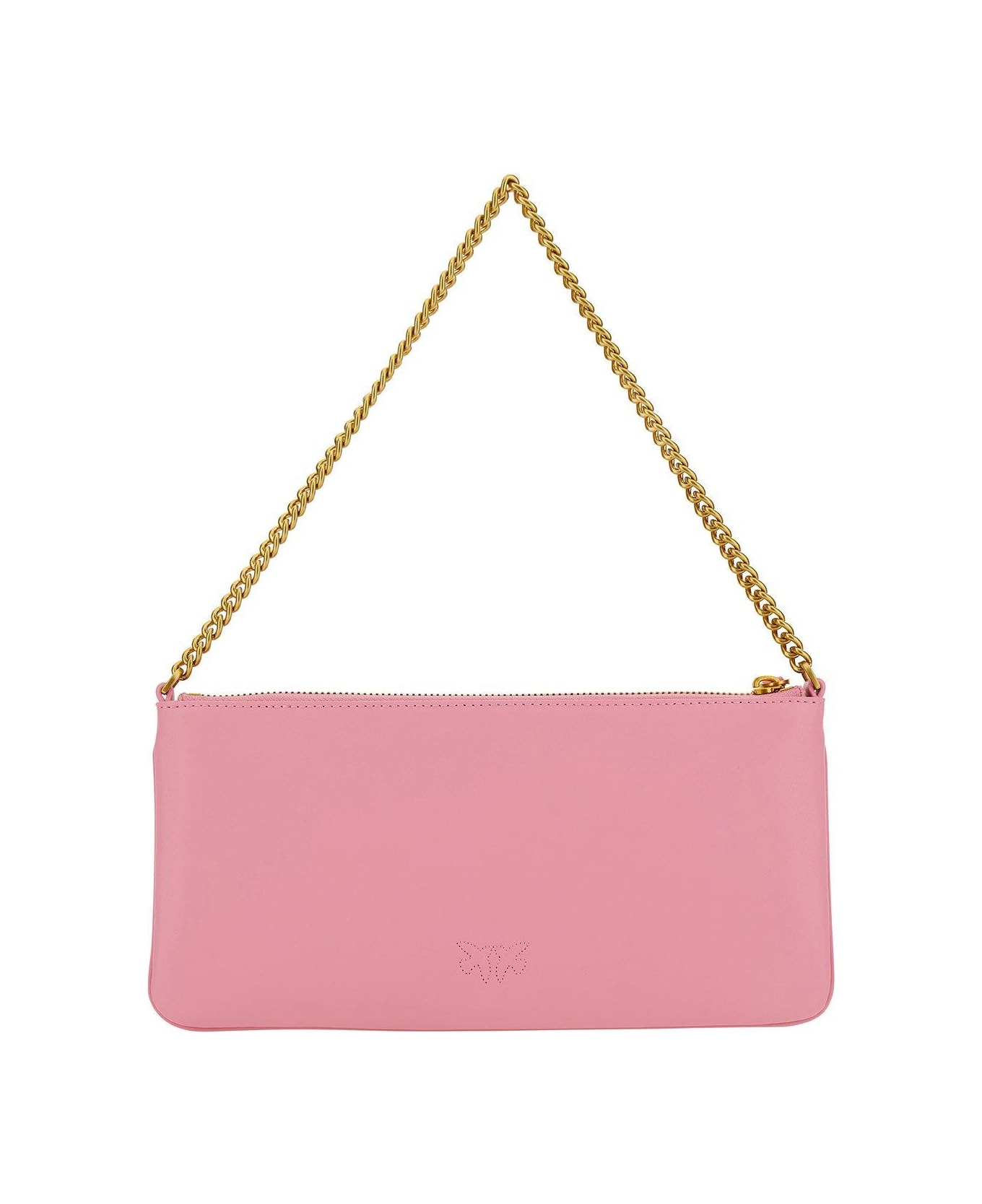 Pinko Horizontal Flat Logo Plaque Shoulder Bag - Pink