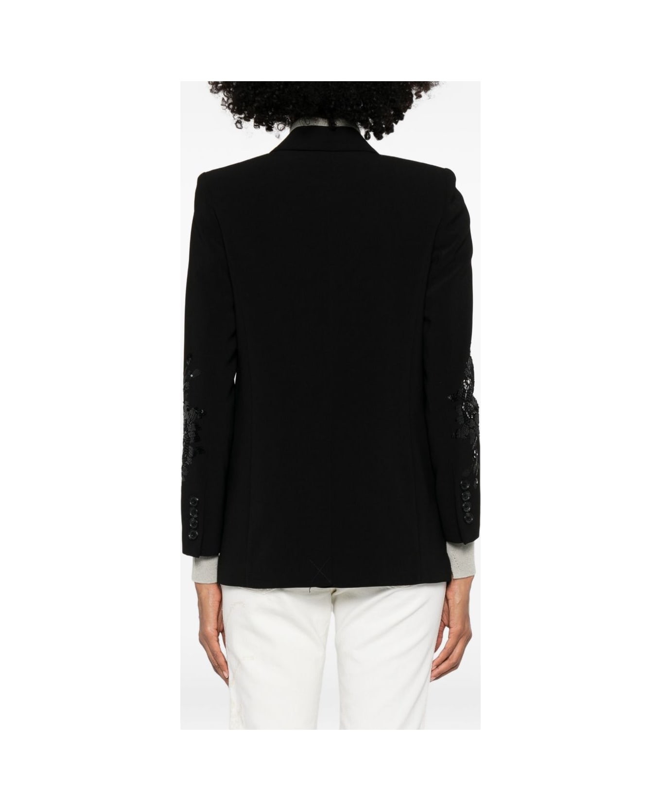 Ermanno Firenze Embroidered Double-breasted Jacket - Black
