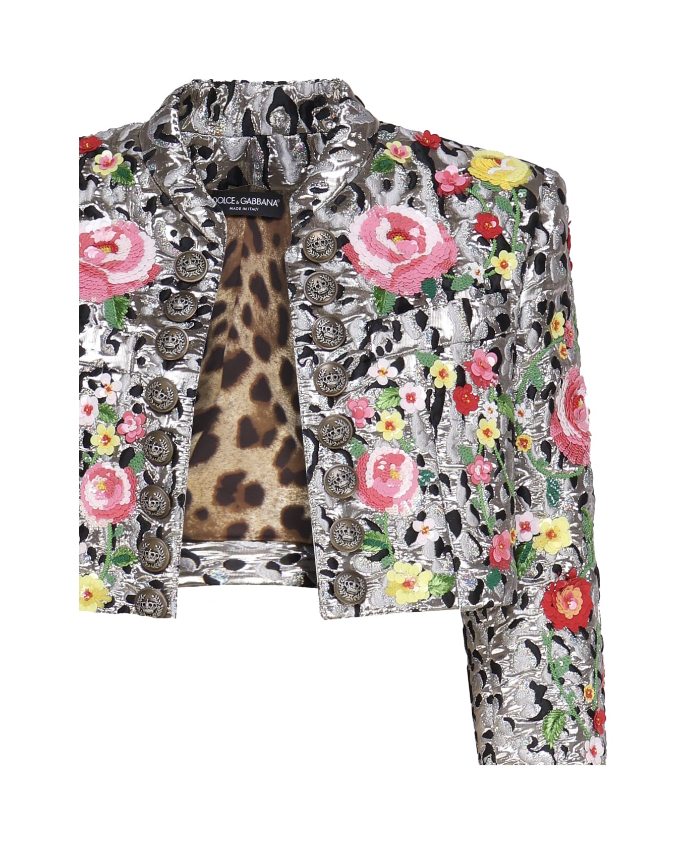 Dolce & Gabbana Jacket With Animal Print And Flowers - Multicolor
