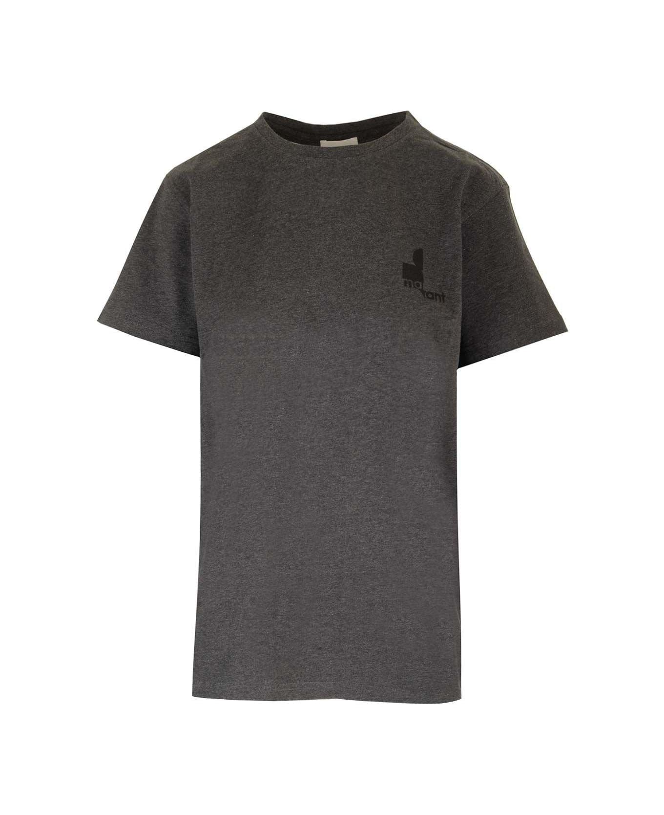 Isabel Marant Logo Printed Crewneck T-shirt - GREY