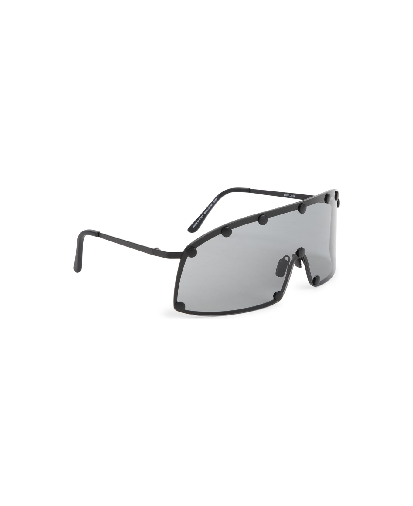 Rick Owens Shield-style Stainless Steel Frame Sunglasses - Black