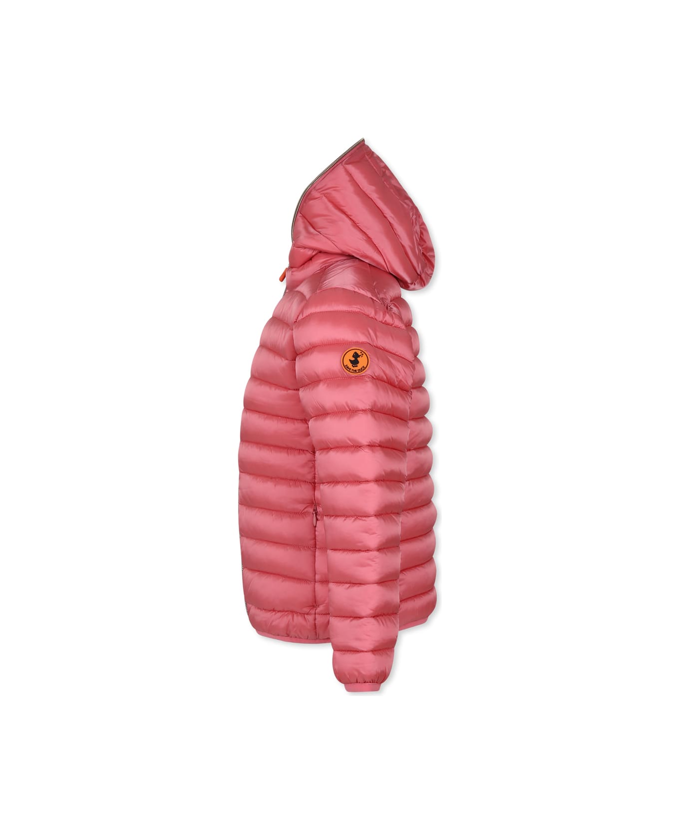 Save the Duck Pink Down Jacket For Girl With Logo - Pink