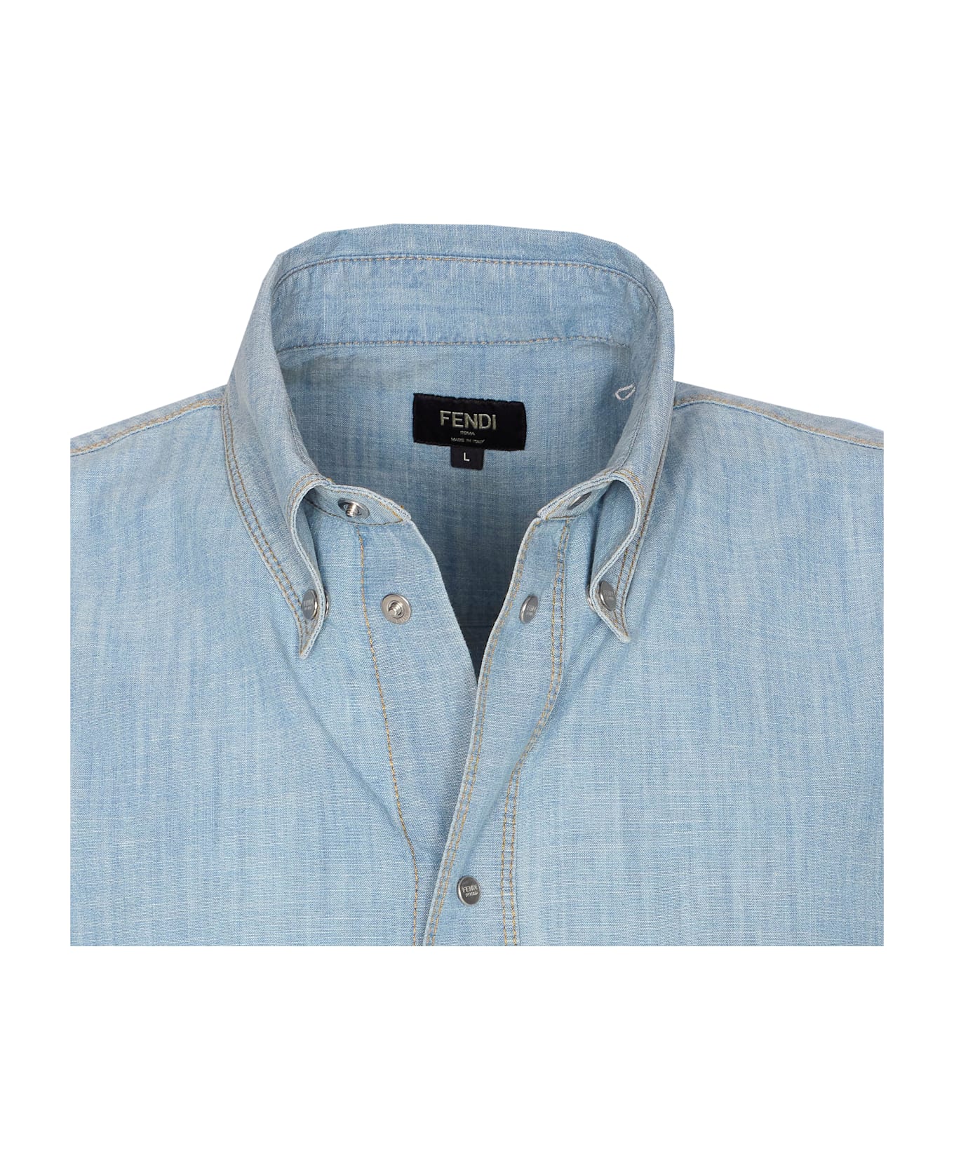 Fendi Ff Stitching Logo Shirt - Blue