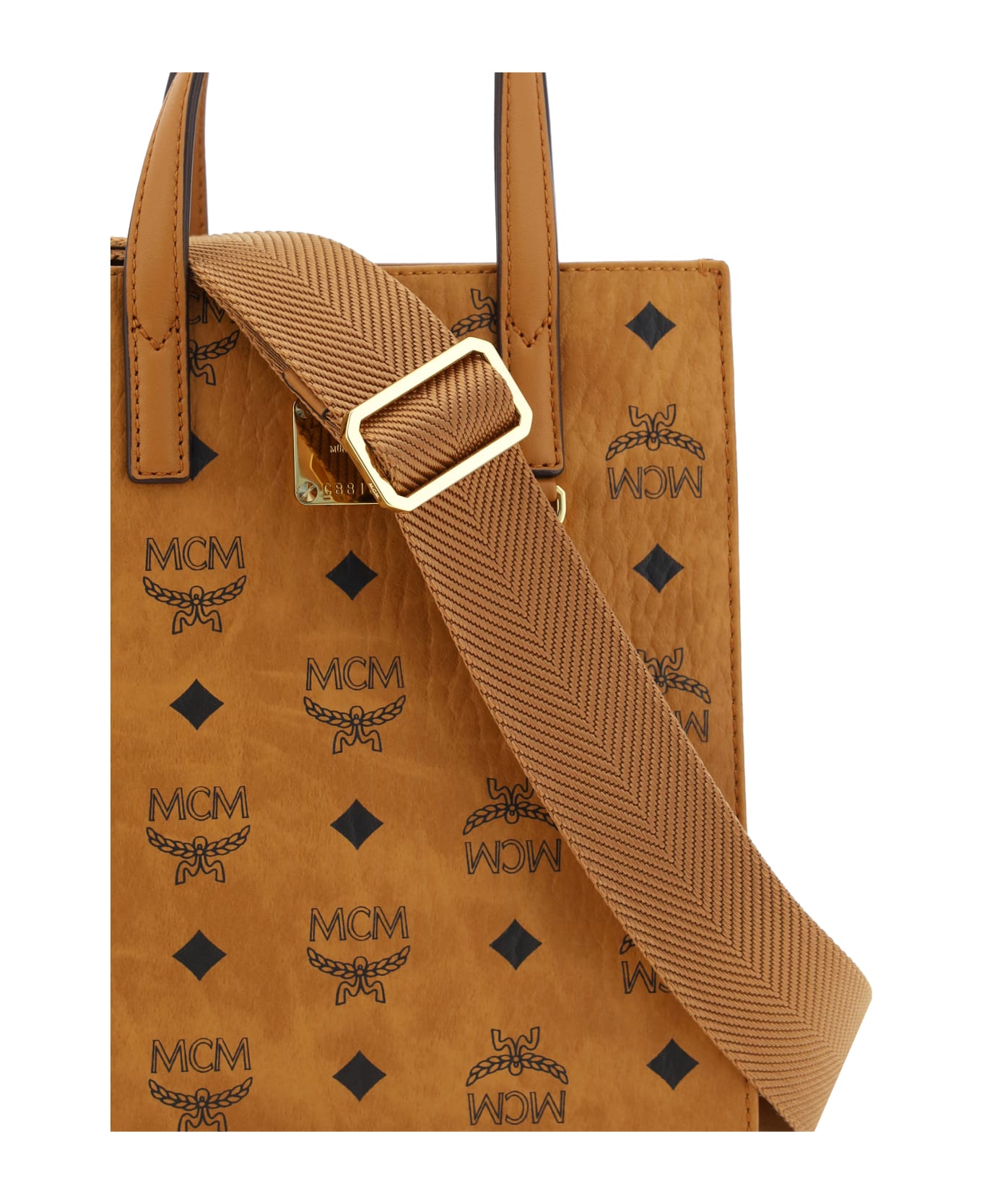 MCM Aren Mini Tote Handbag - BROWN