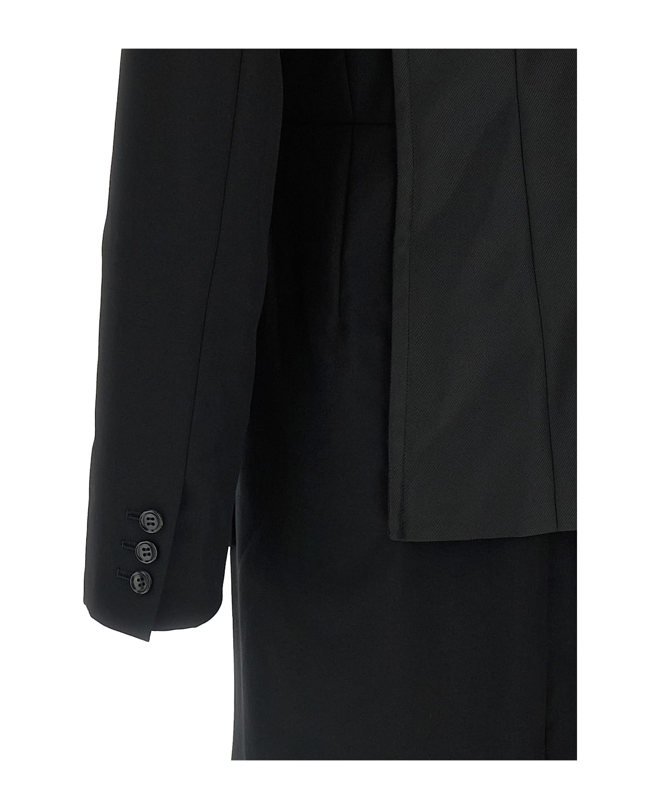 Comme Des Garçons Homme Plus Double Layer Blazer Jacket - Black  