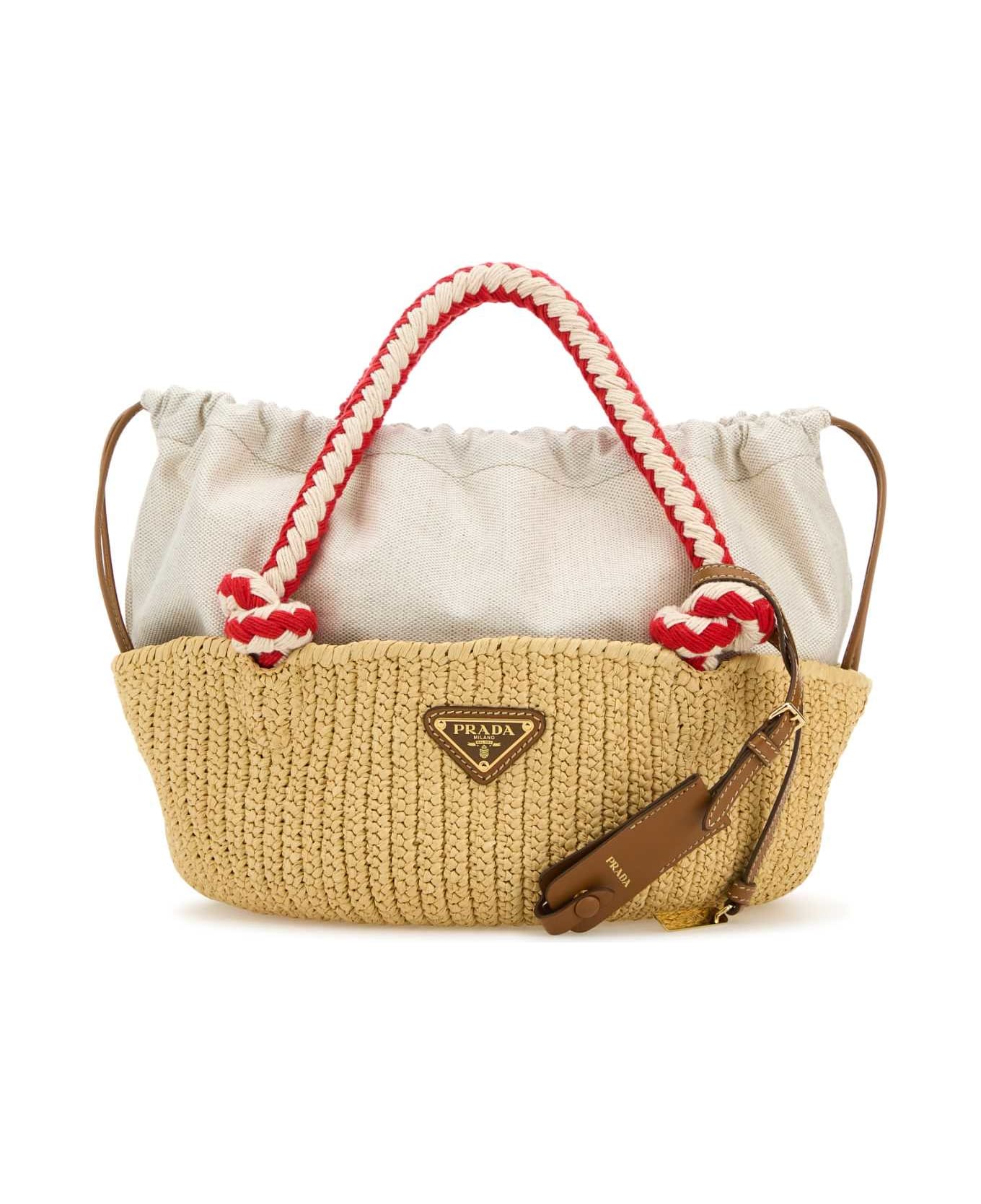Prada Raffia Small Handbag - NATURALE