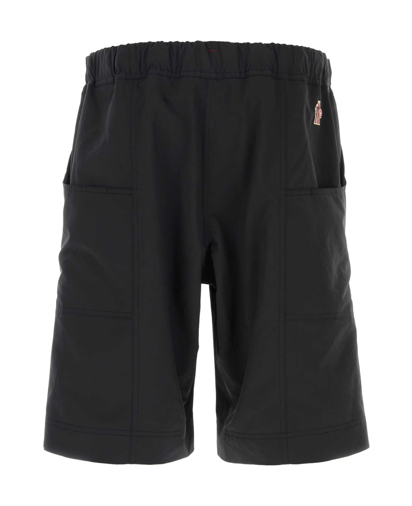 Moncler Black Polyester Bermuda Shorts - Nero