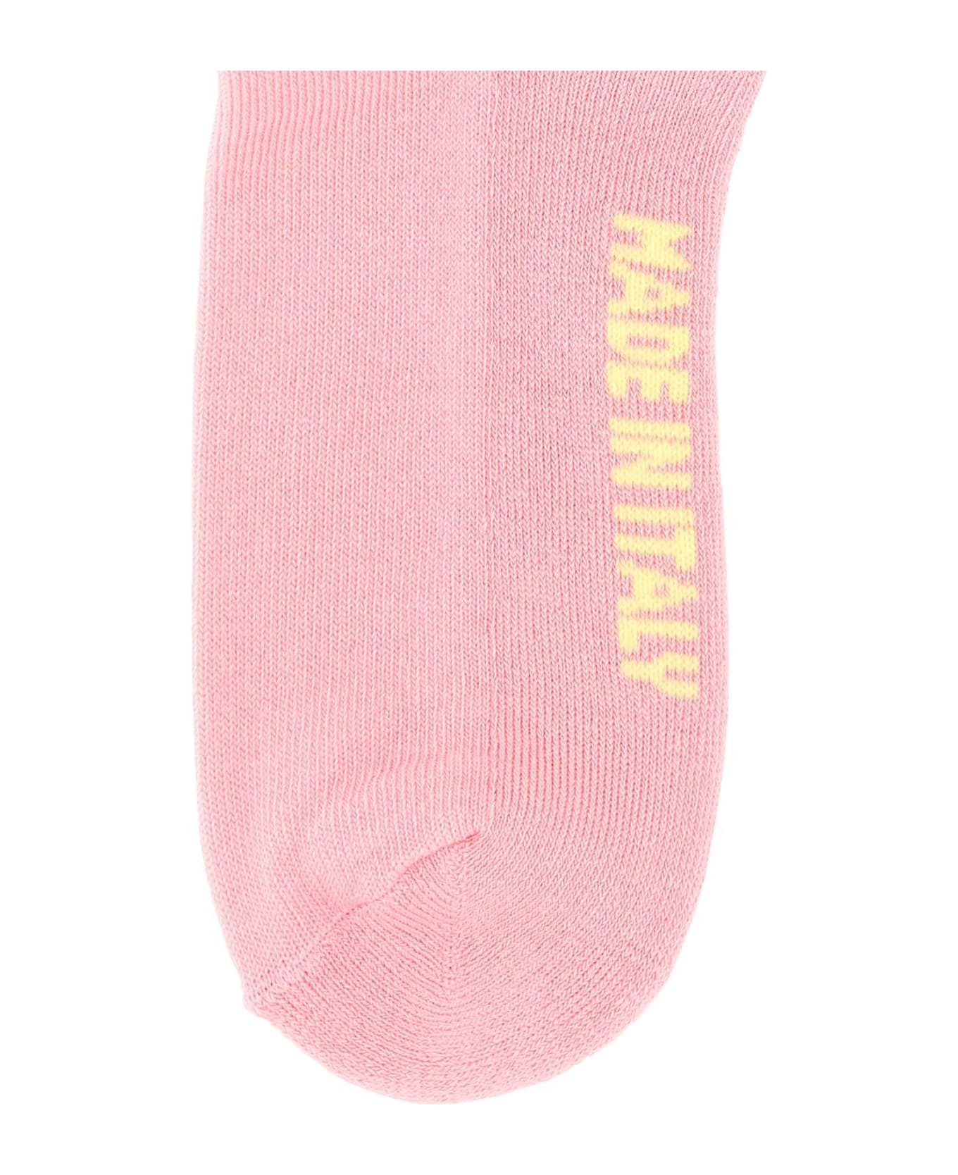 GCDS Pink Stretch Cotton Blend Socks - PINK