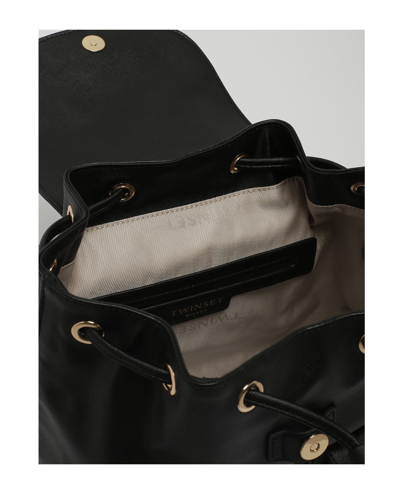 TwinSet Poliuretano Backpack - NERO