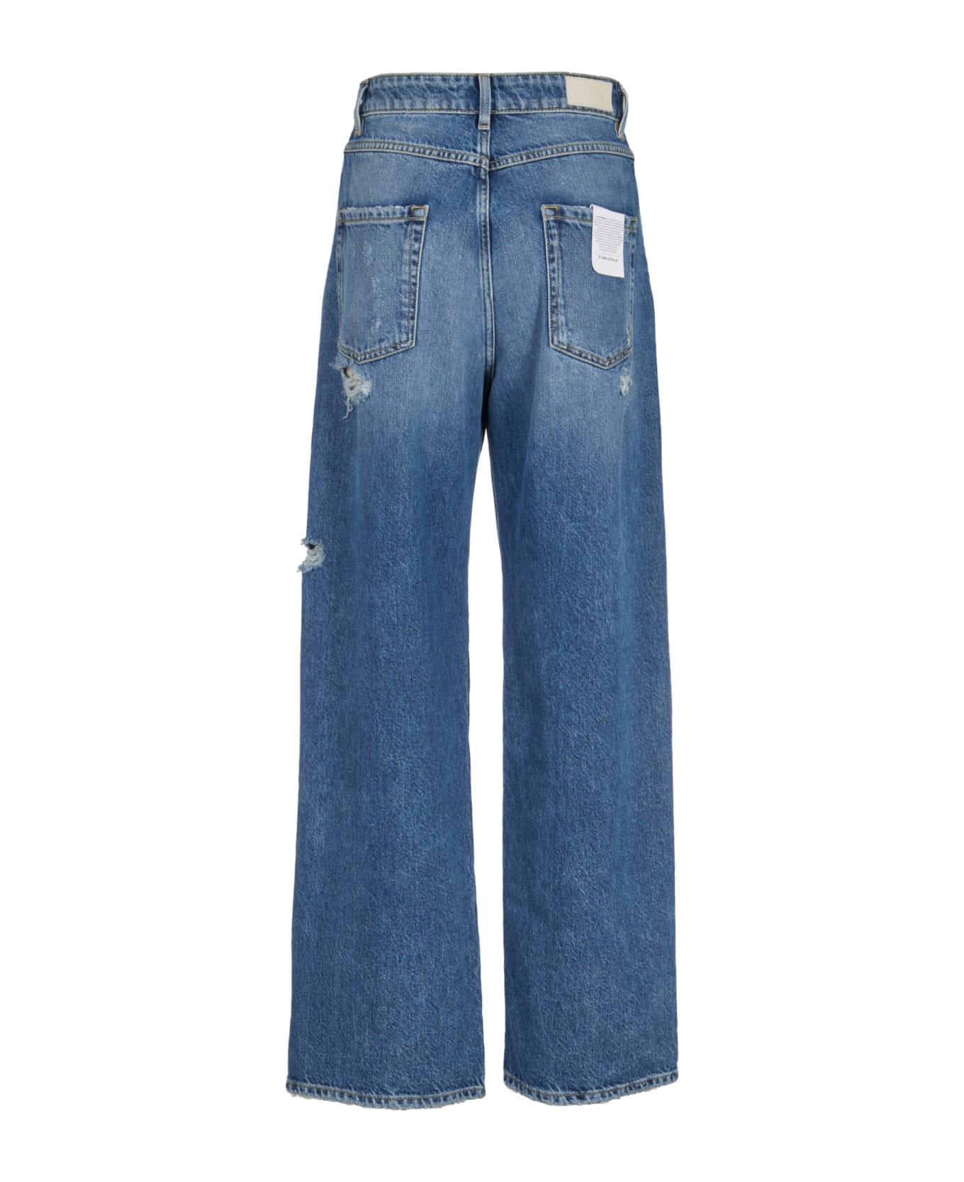 Icon Denim Straight Buttoned Jeans - Mid Blue