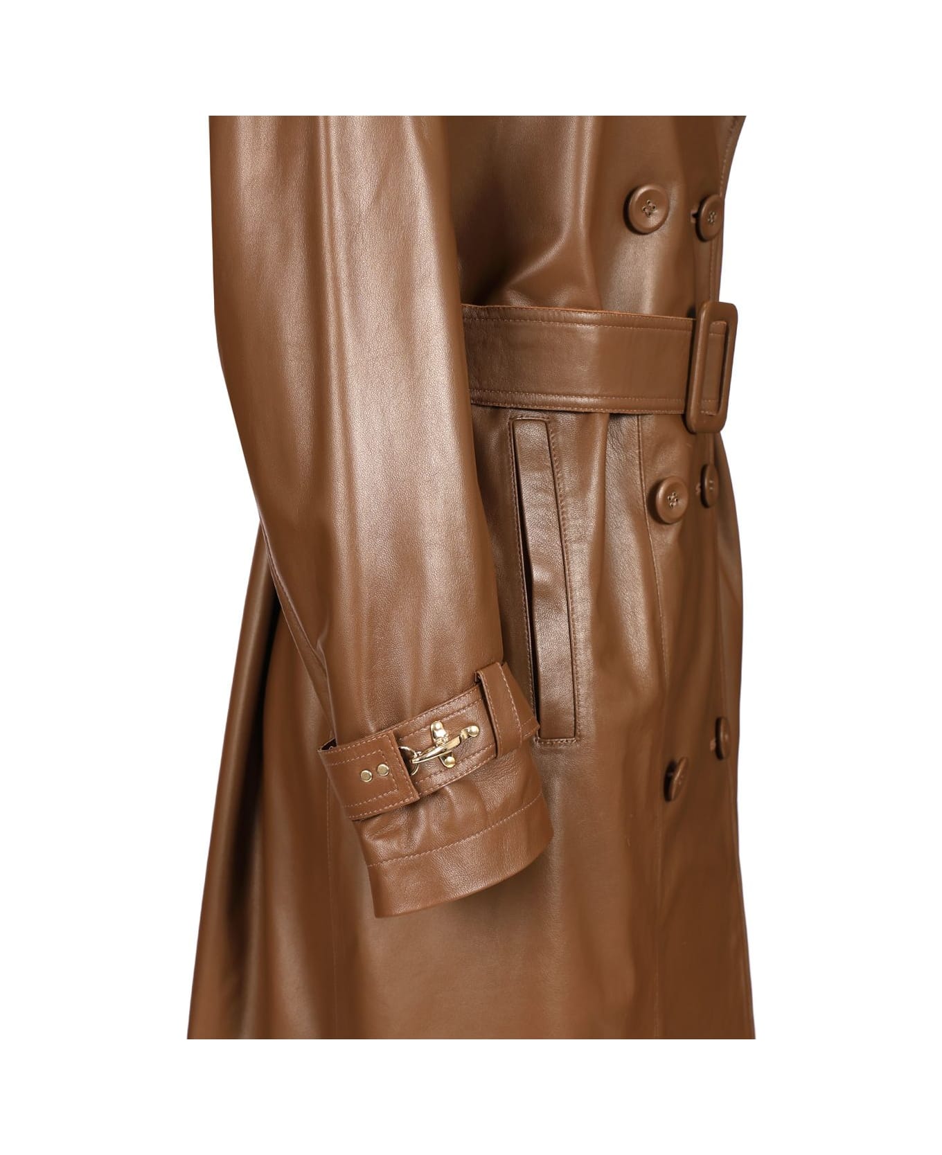Fay Double-breasted Trench Coat - Brown