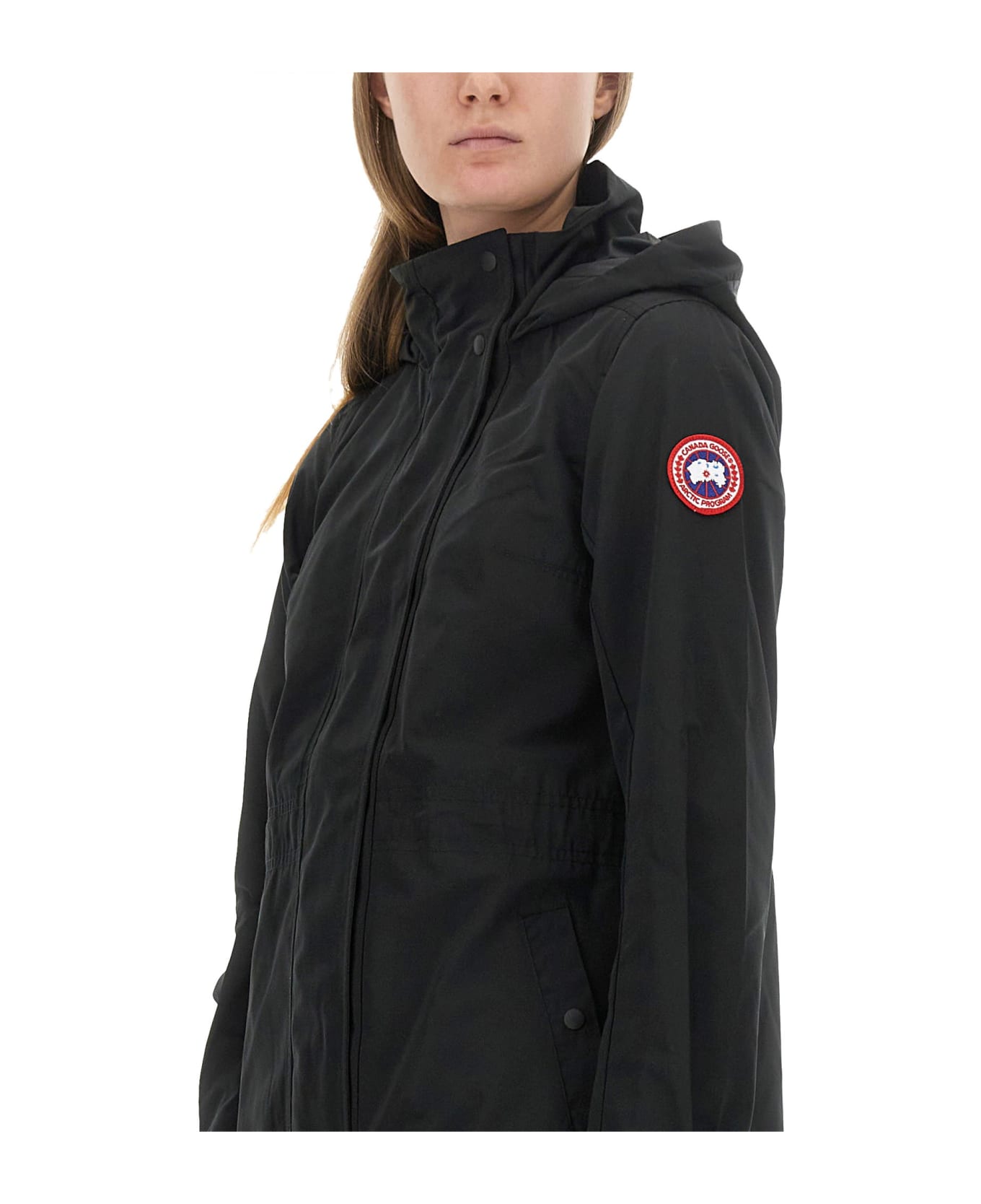 Canada Goose Logo Sleeve Parka - Black