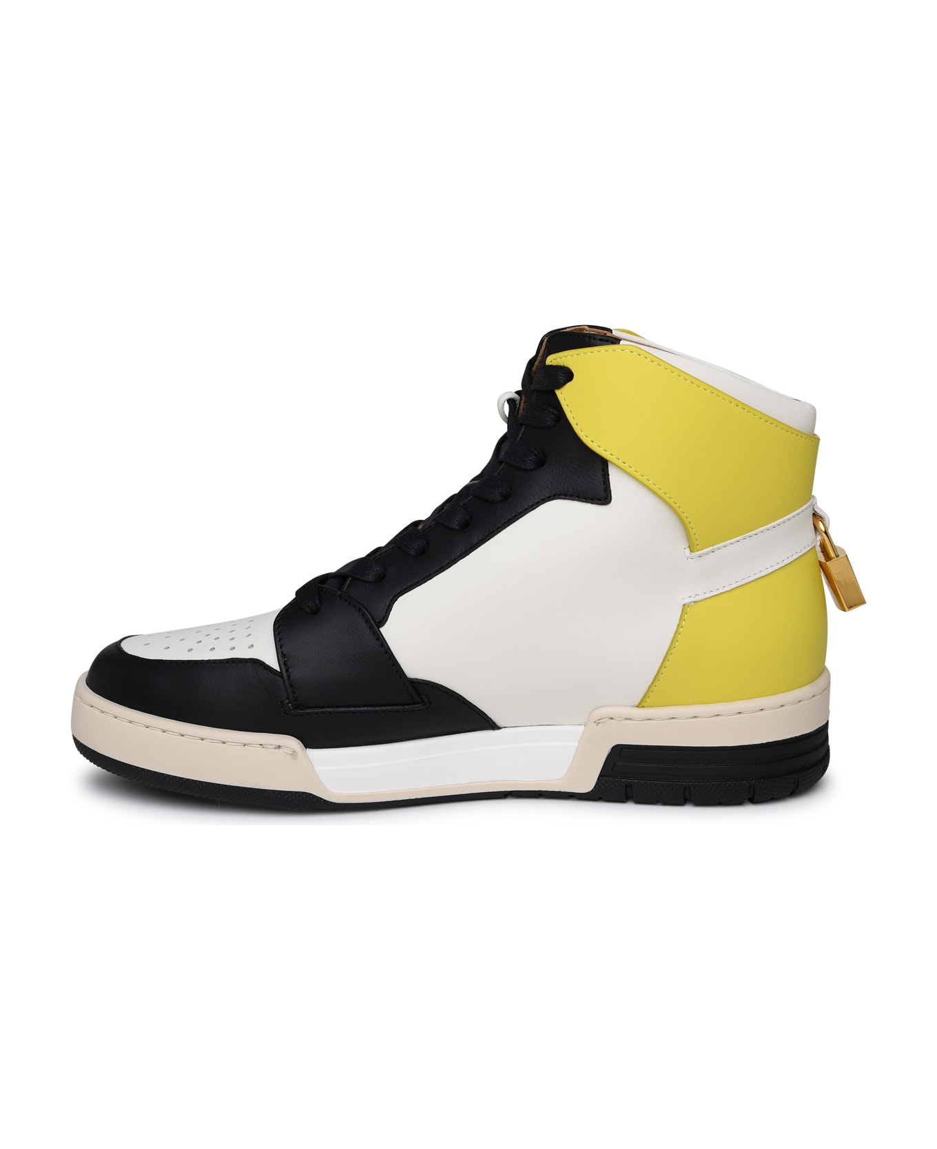 Buscemi 'air Jon' White And Yellow Leather Sneakers - White