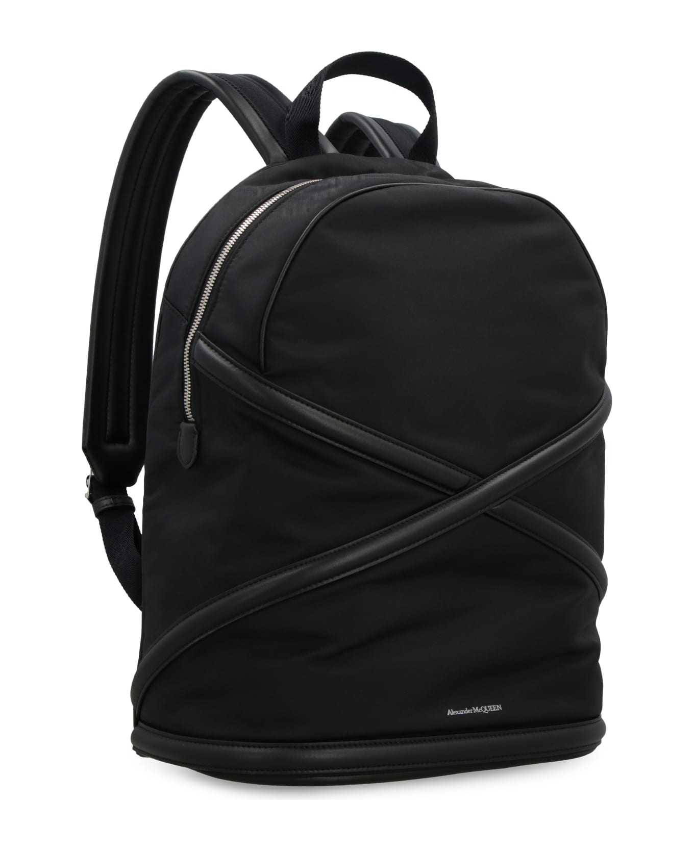 Alexander McQueen Harness Leather Details Nylon Backpack - BLACK バックパック