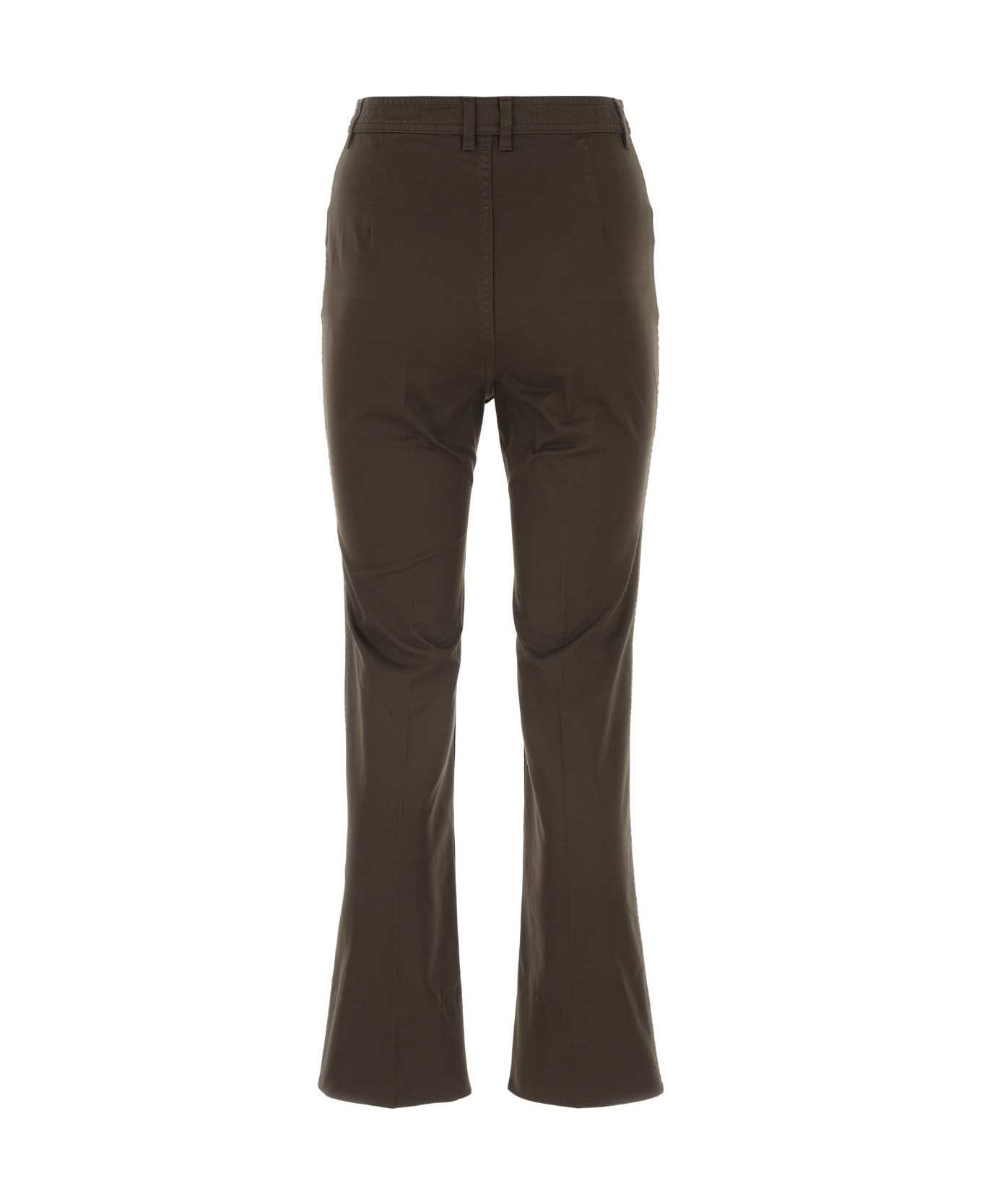 Saint Laurent Dark Brown Cotton Pant - DARKBROWN