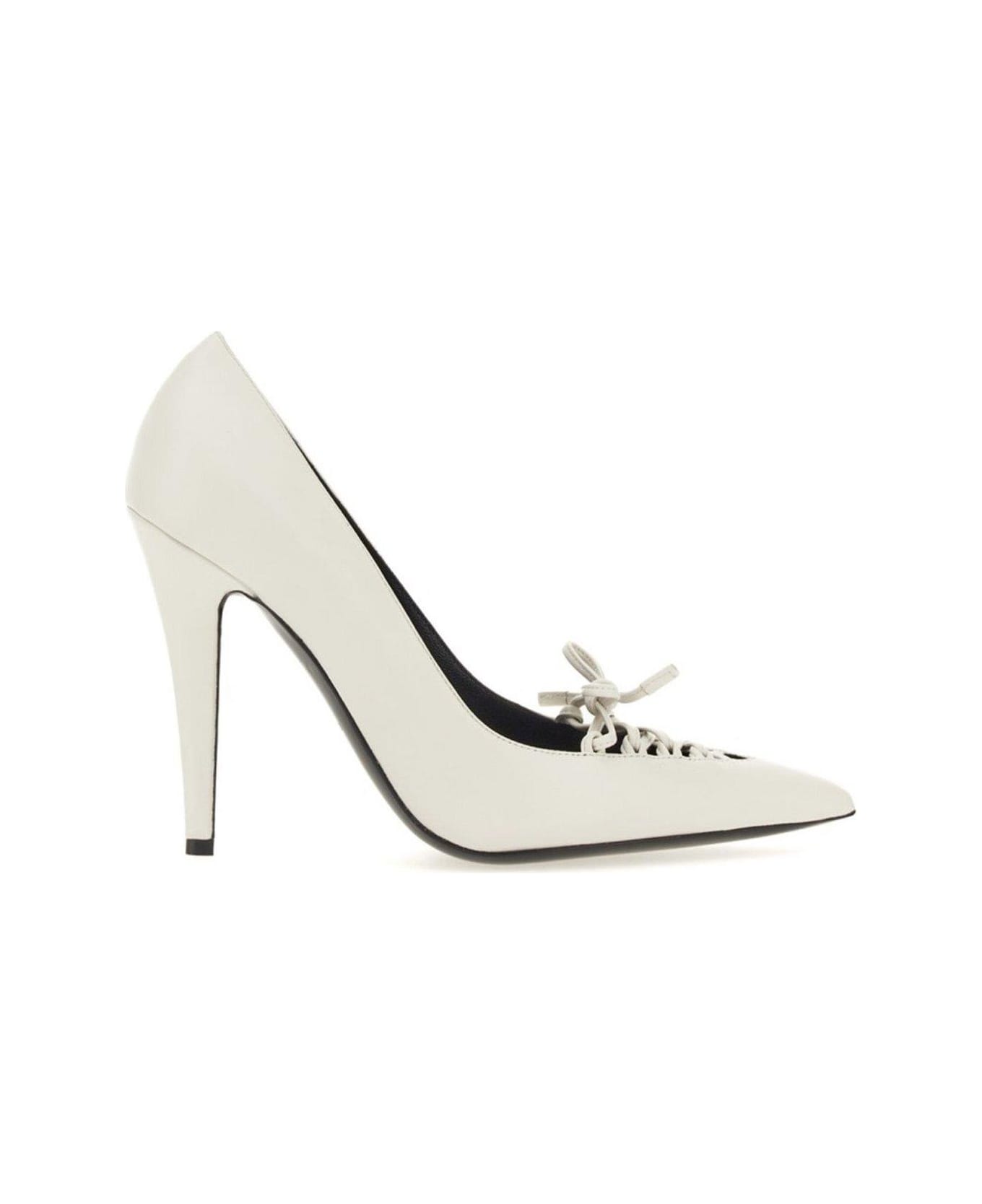 Tom Ford Lace-up Pointed-toe Pumps - WHITE