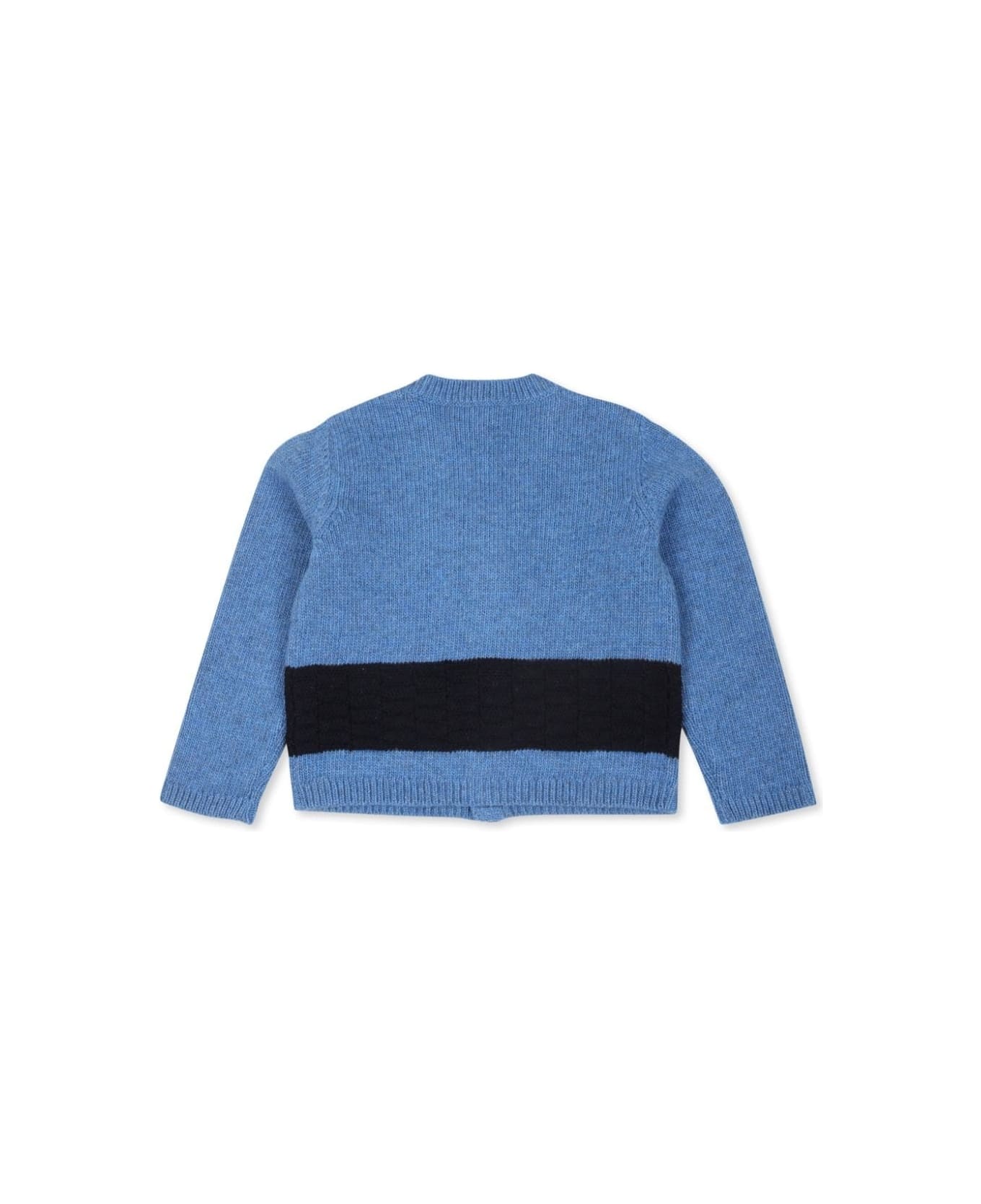 Gucci Blue Wool Cardigan With Embroidery - Blue