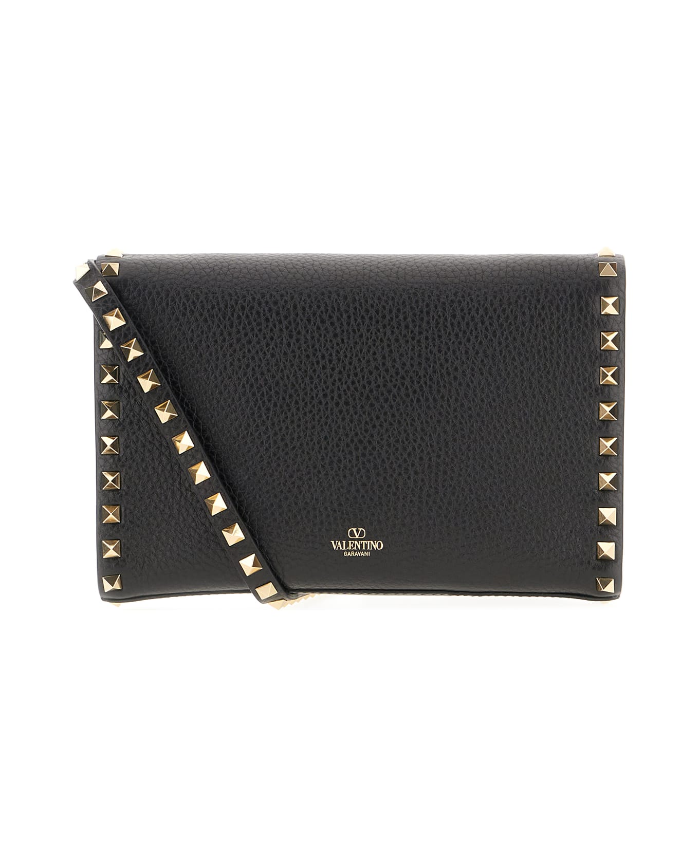 Valentino Garavani Black Leather Rockstud Shoulder Bag - NERO ショルダーバッグ