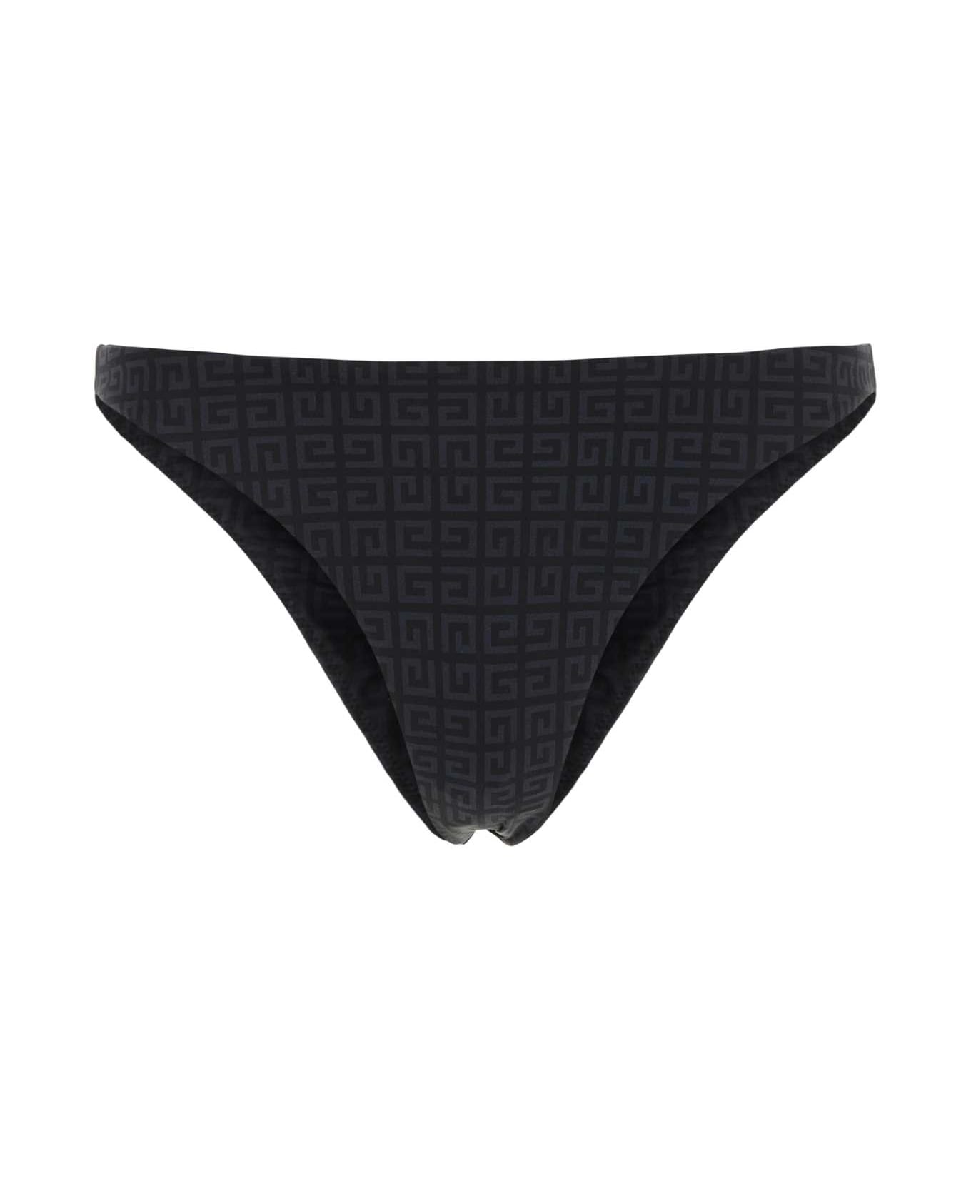 Givenchy Printed Stretch Nylon Bikini Bottom - BLACKGREY