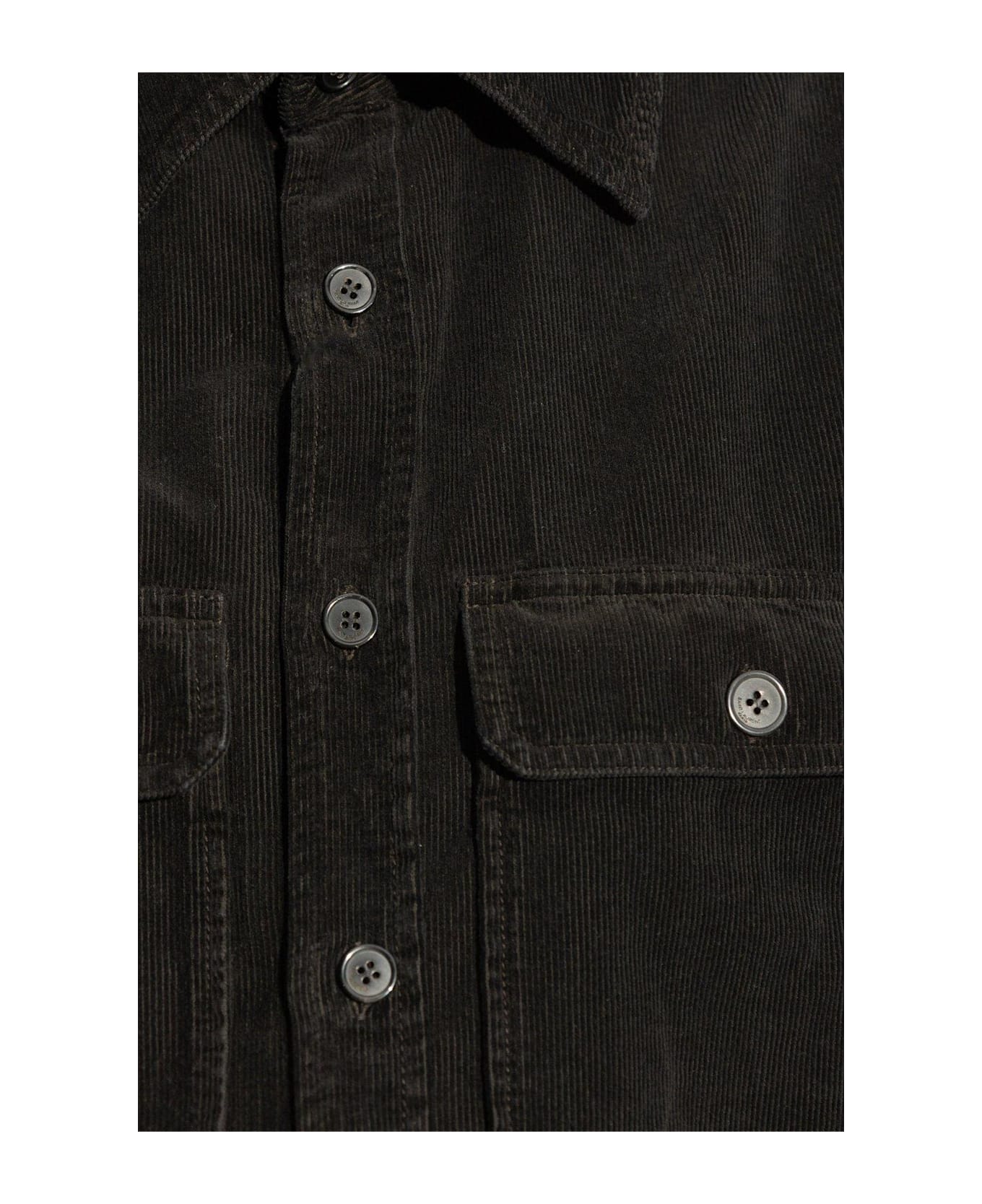 Saint Laurent Corduroy Overshirt - Deep Faded Black