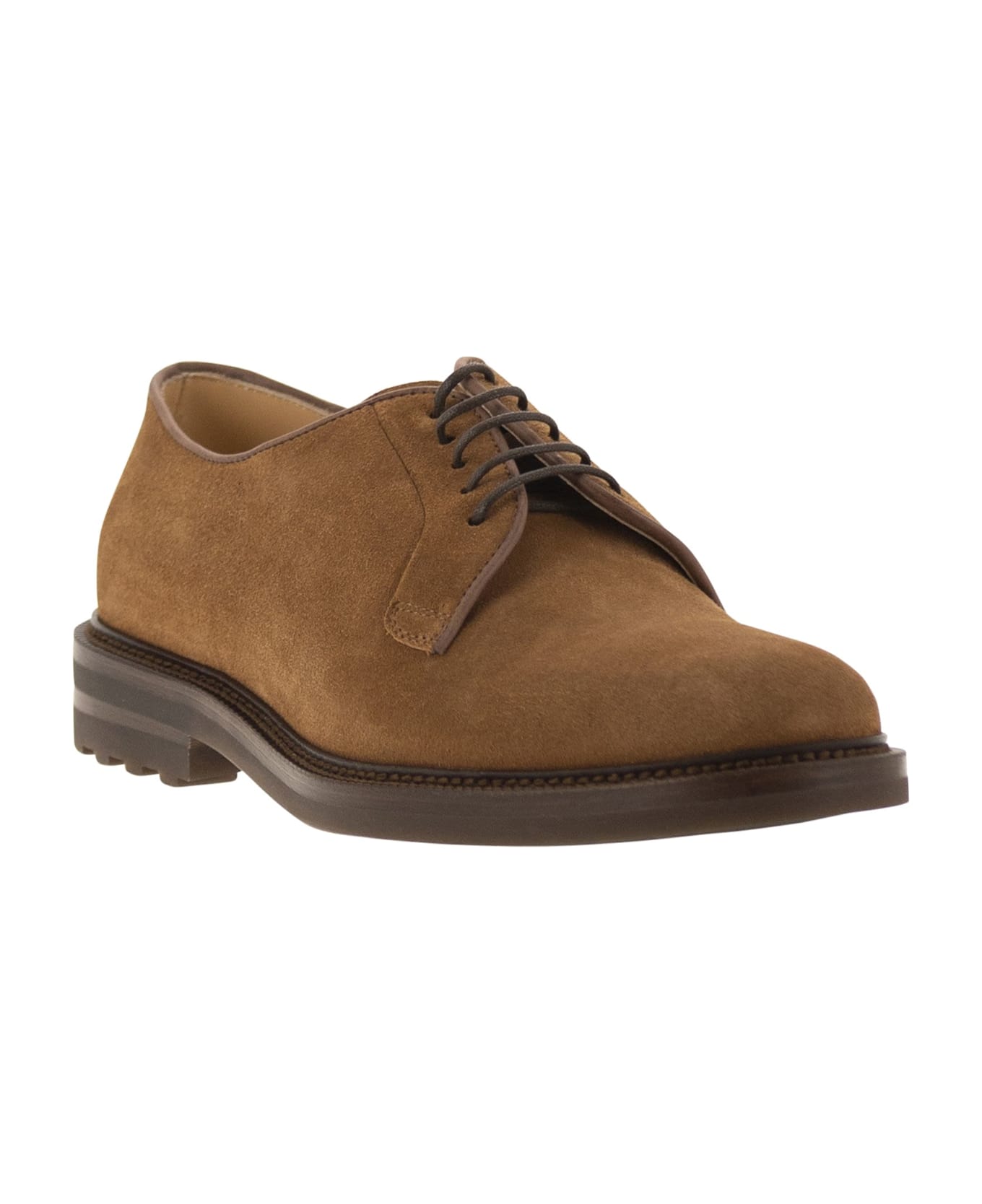 Brunello Cucinelli Suede Derby - Hazelnut