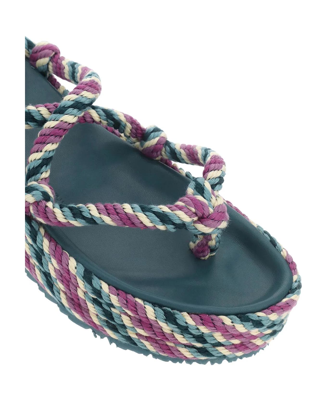 Isabel Marant Multicolor Cotton Erol Thong Sandals - LILAC