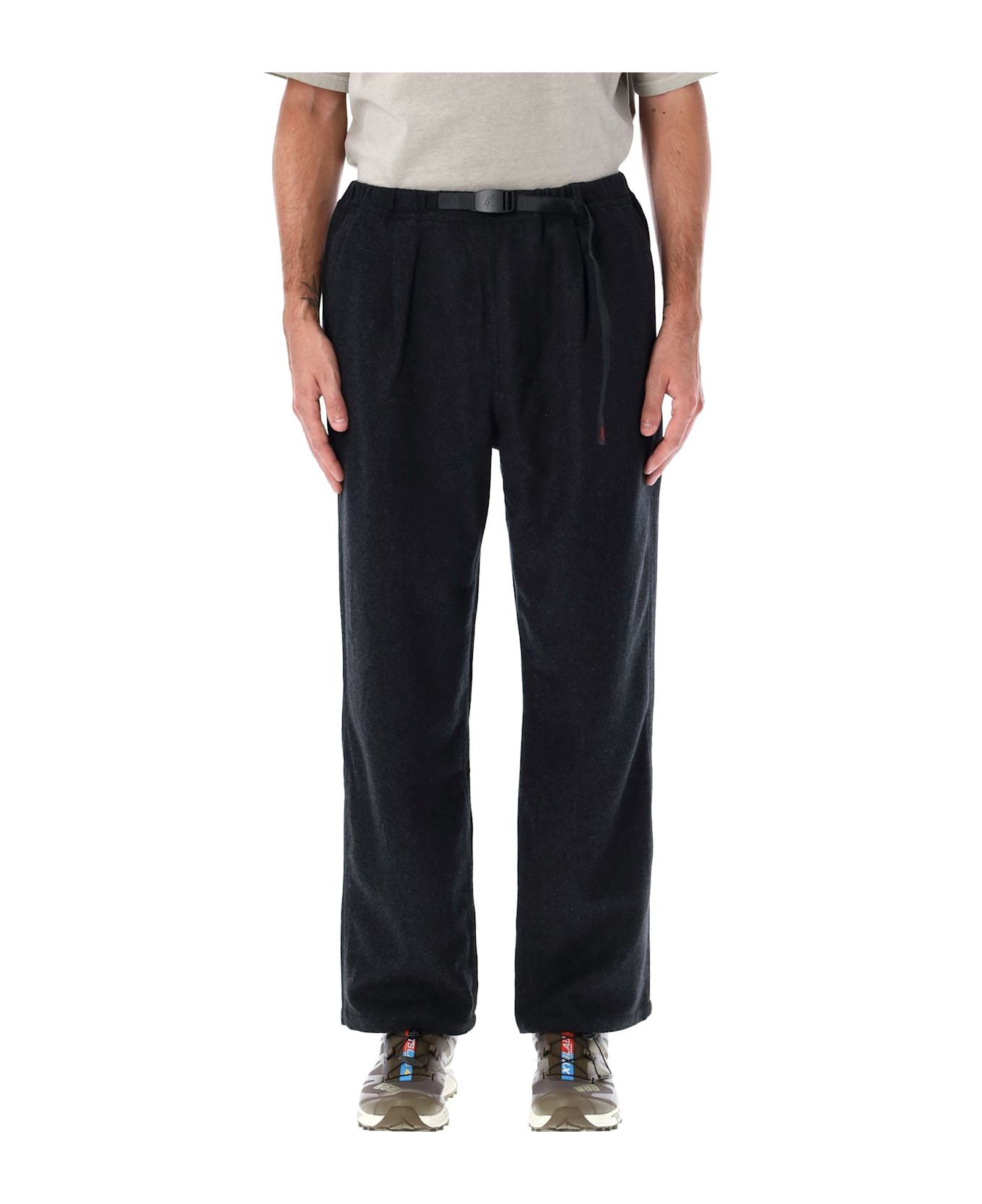 Gramicci Relaxed Pleated Trousers - CHARCOAL WOOL ボトムス